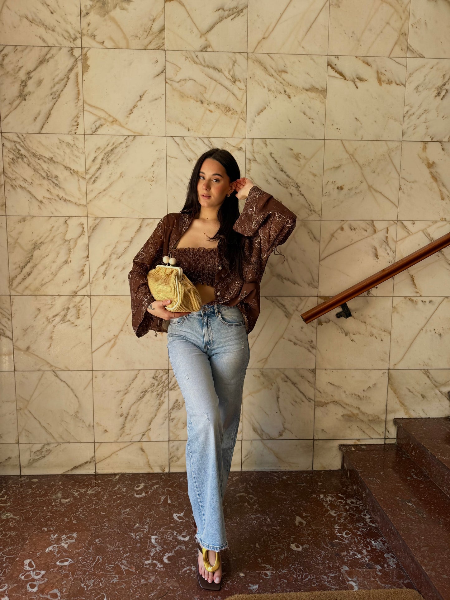 miss bon denim gamba larga