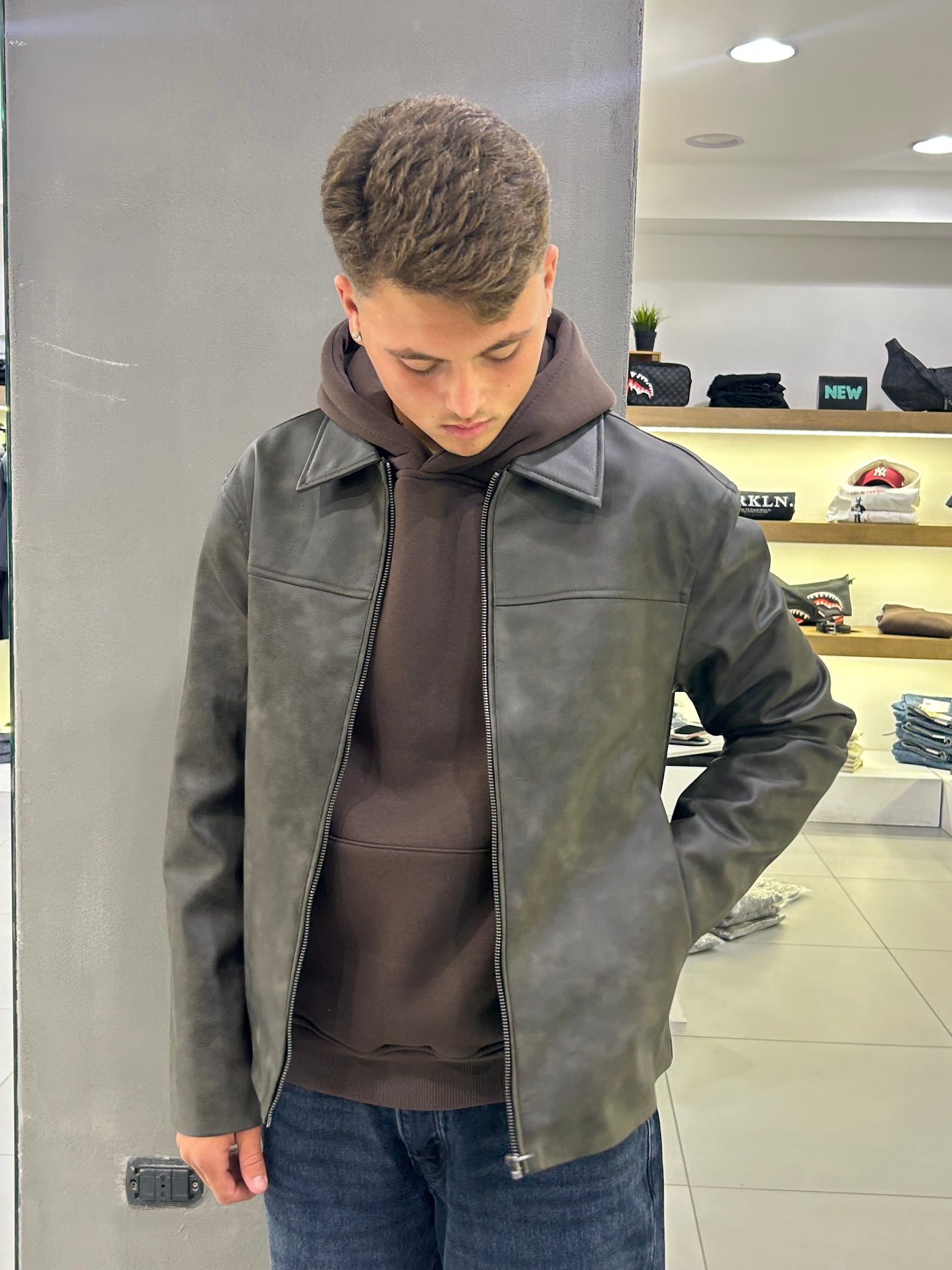 only&sons giubbino in pelle