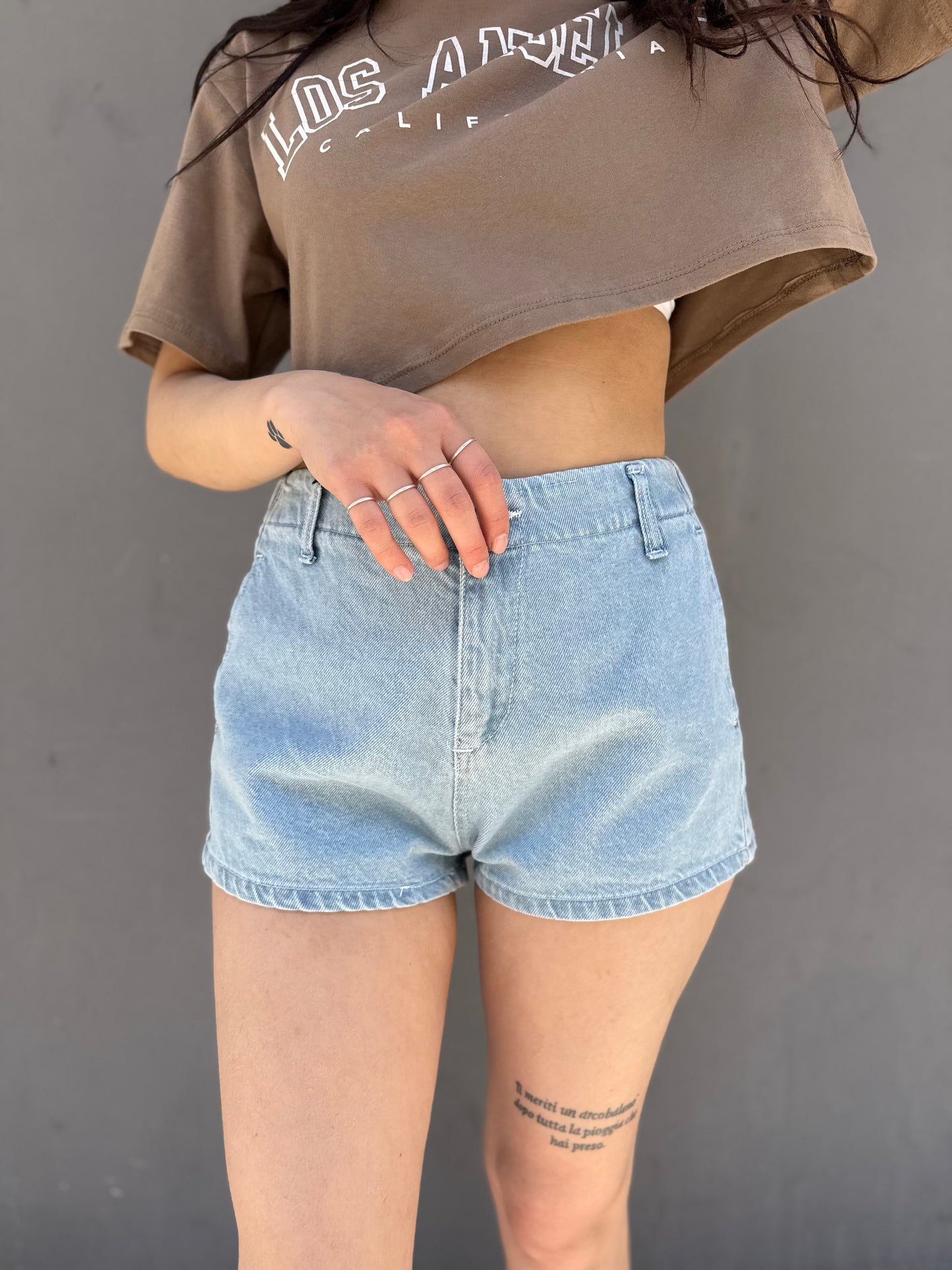victor short denim tasche dietro
