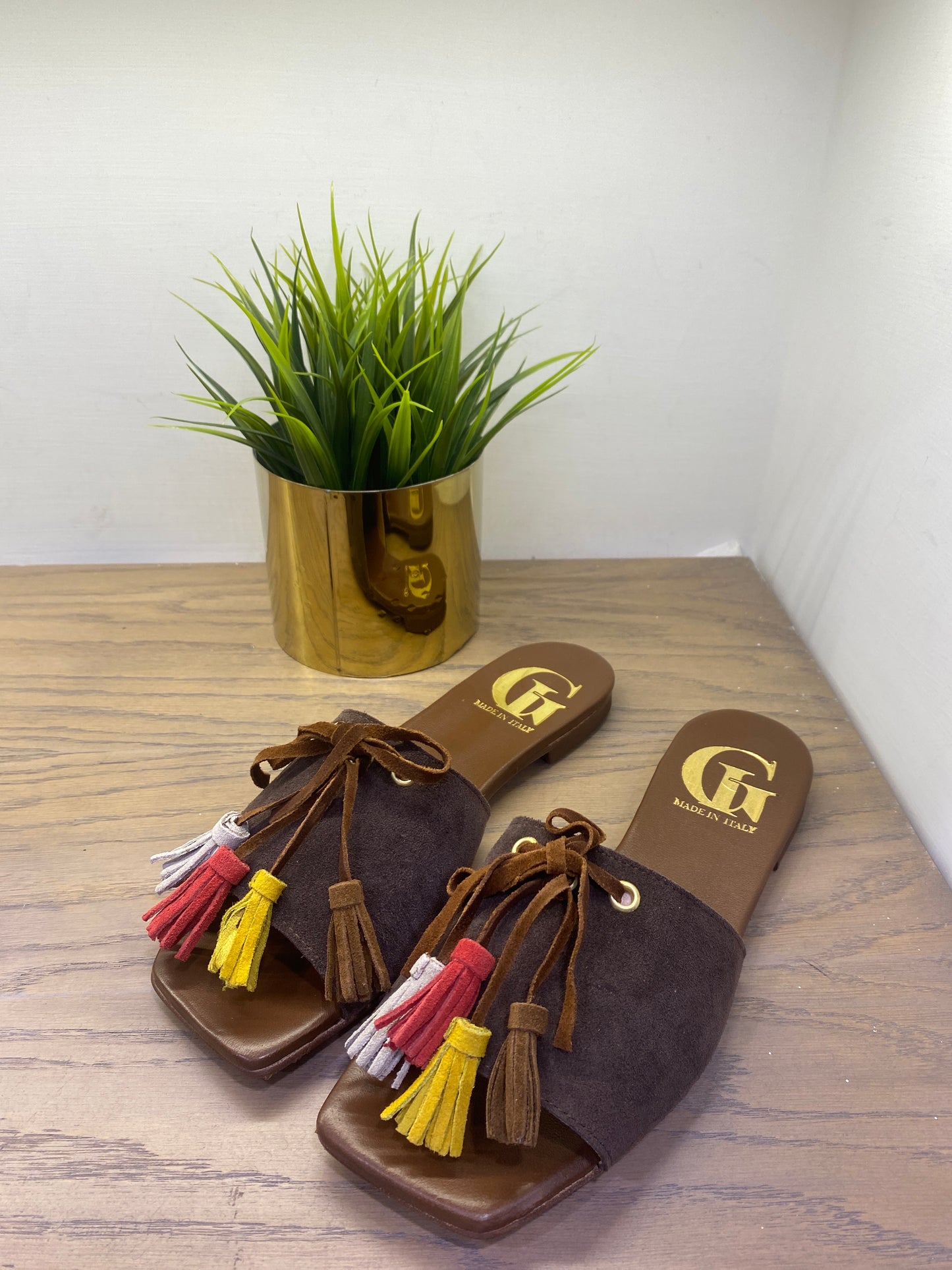giovi sandalo fascia nappine