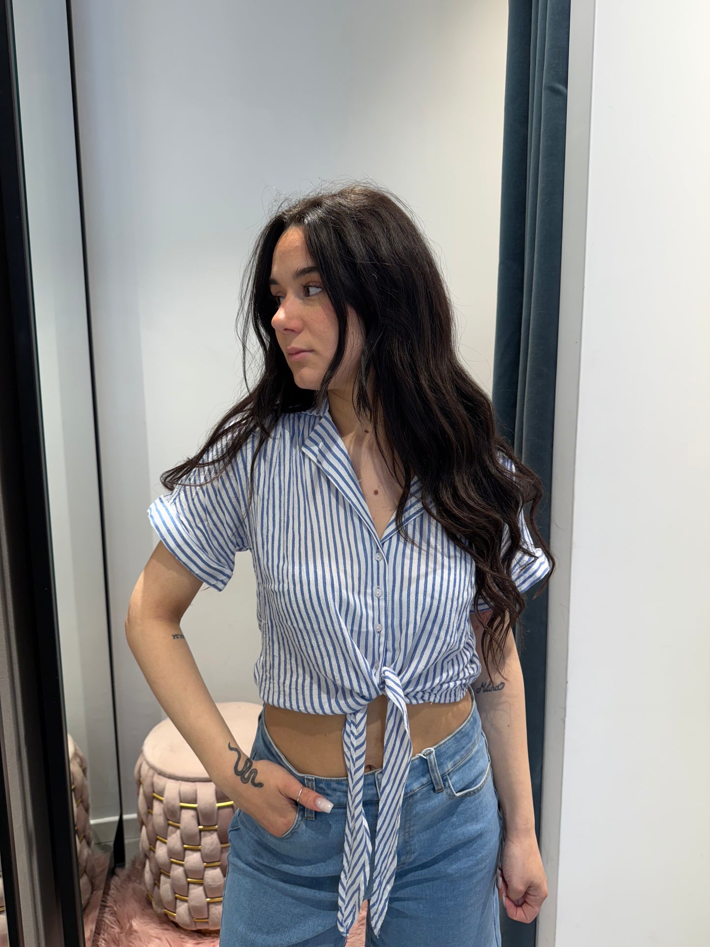 only camicia righe nodo