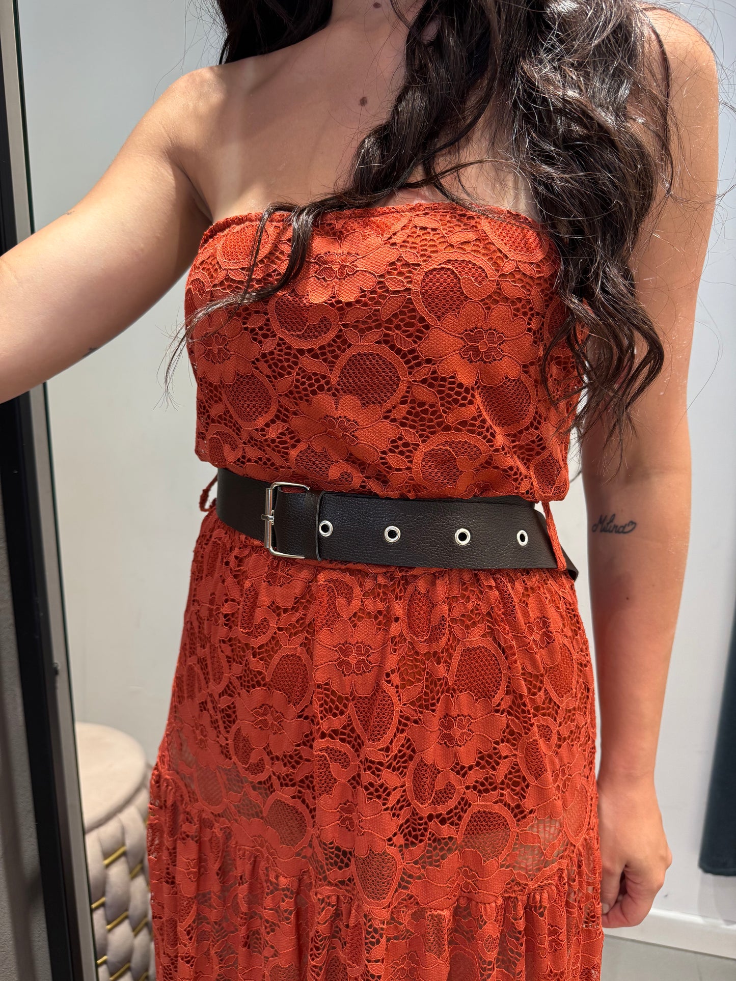 lumina long dress pizzo