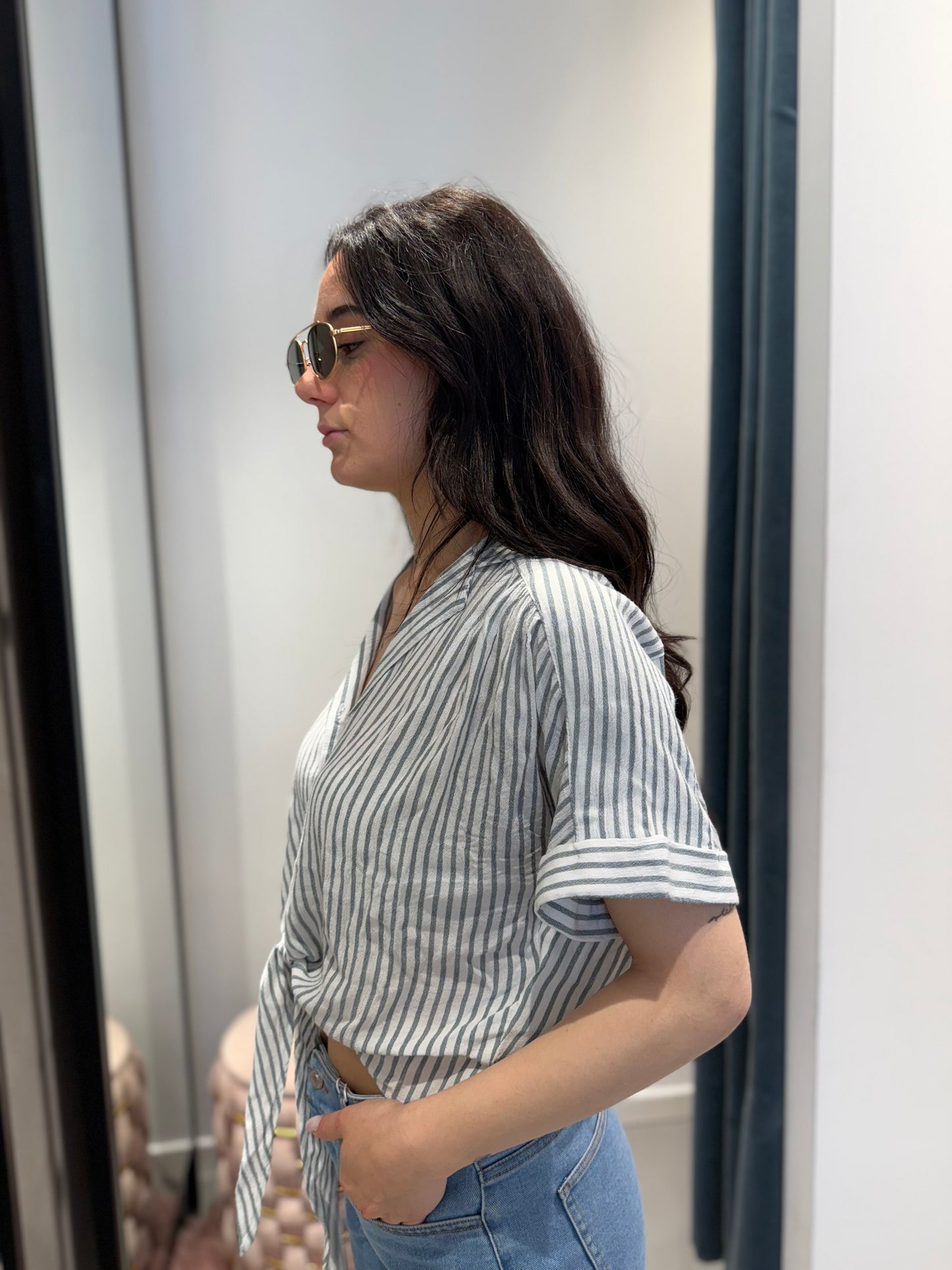 only camicia righe nodo