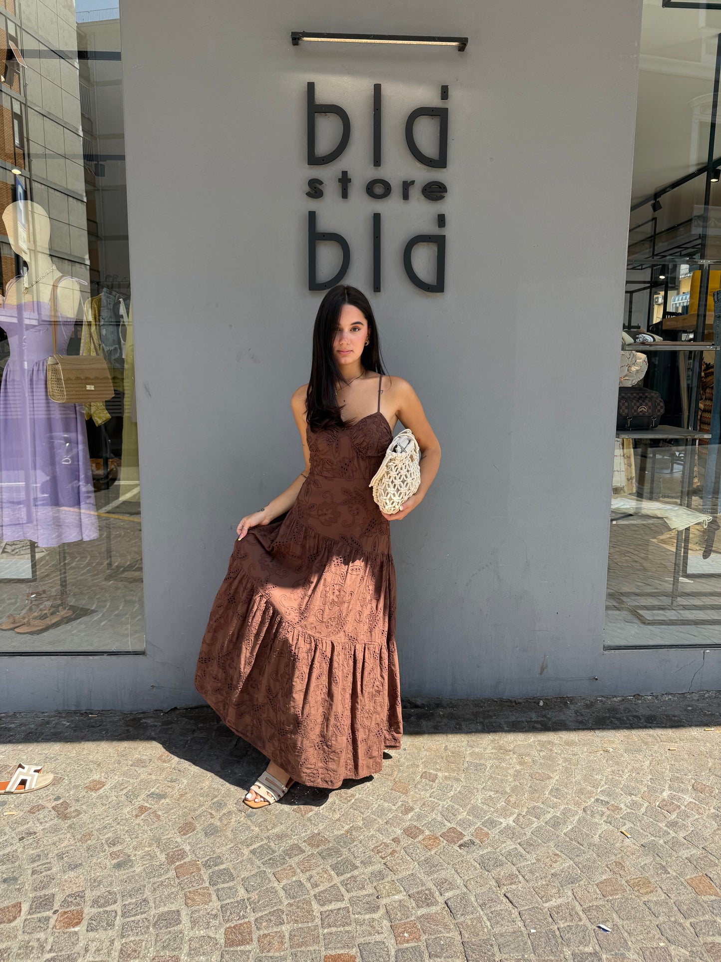lumina long dress pizzo