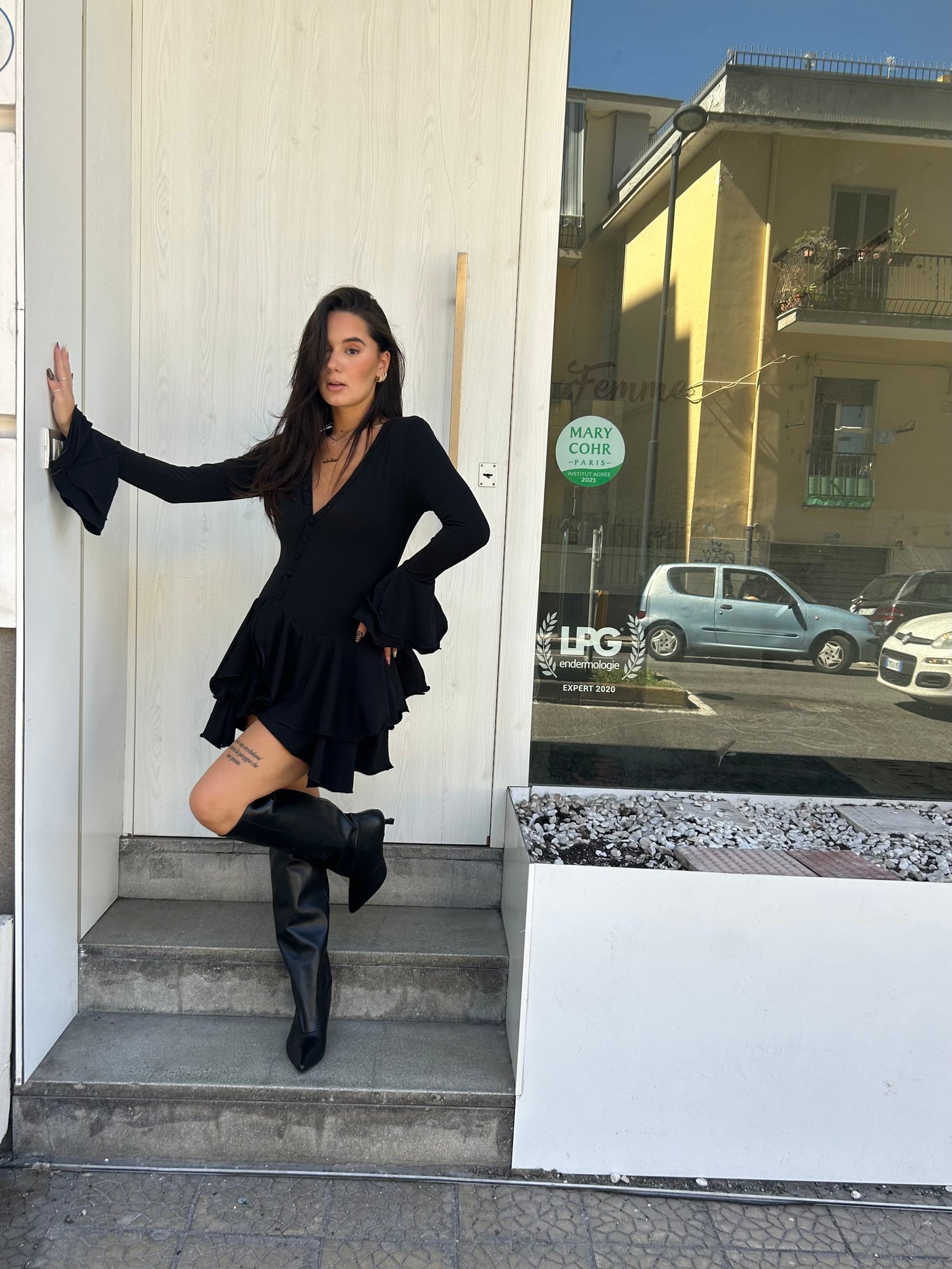 victor mini dress rouches