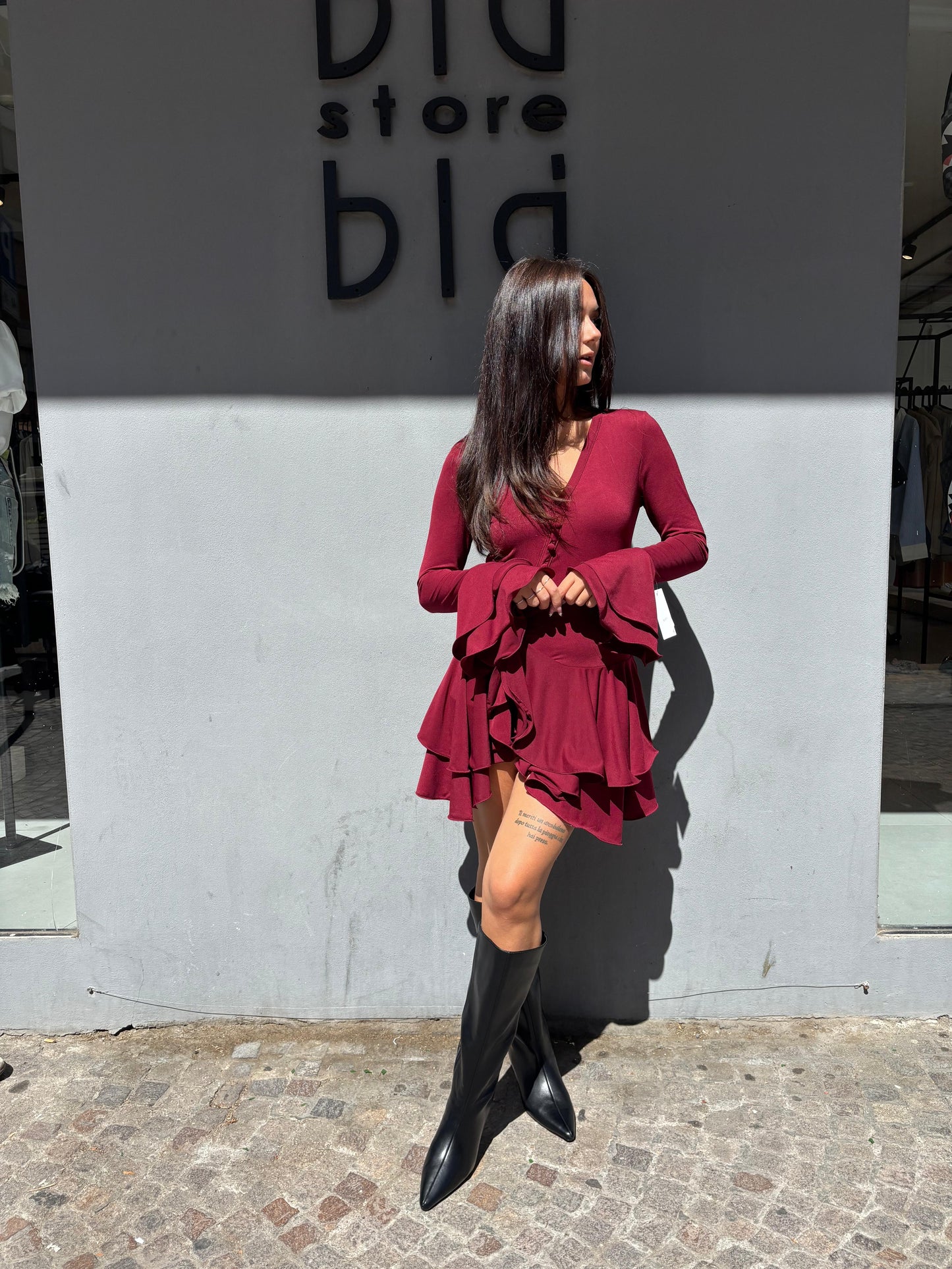 victor mini dress rouches