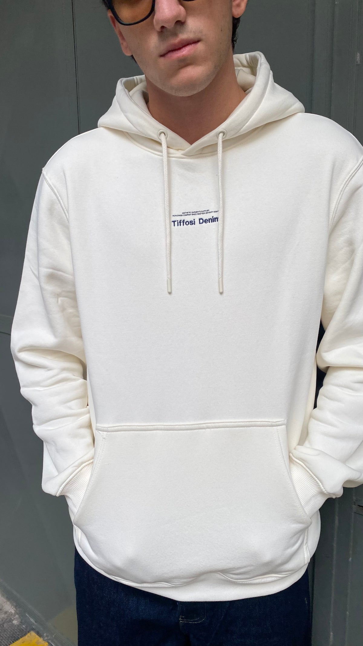 tiffosi felpa denim cappuccio