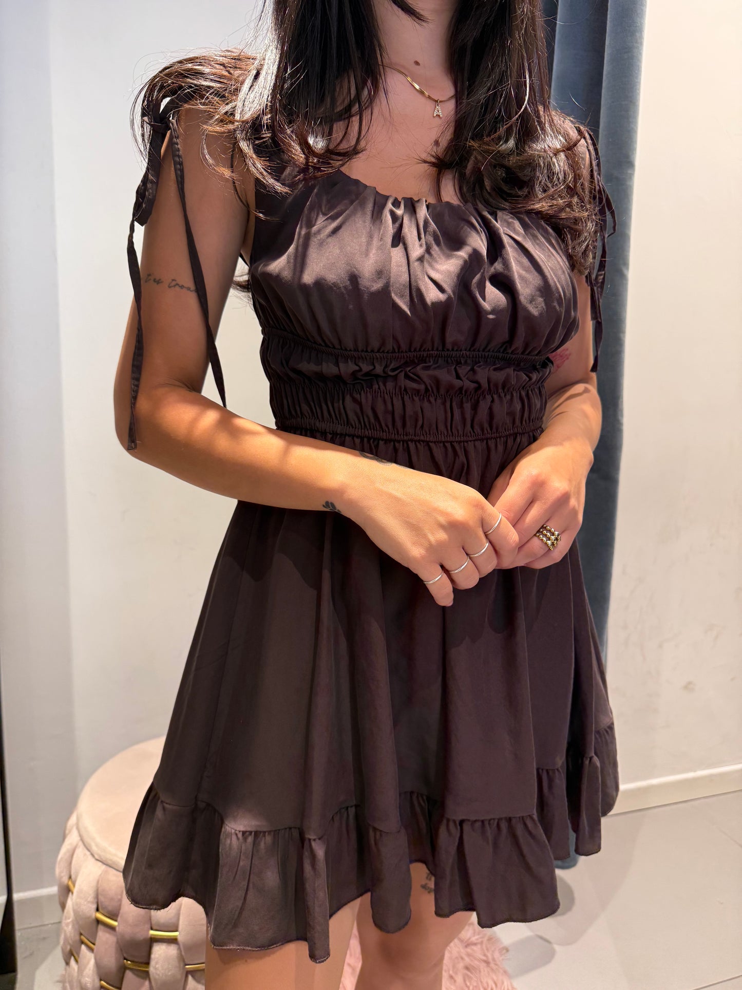 vicbee minidress lacci spalla