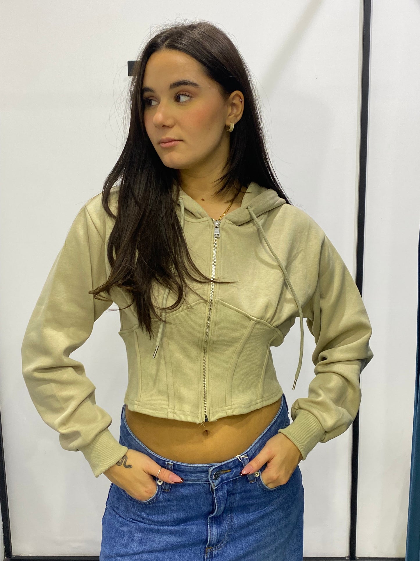 glitter felpa bustier