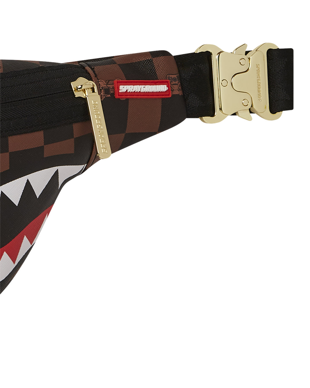 sprayground peeking chrctr check crossbody