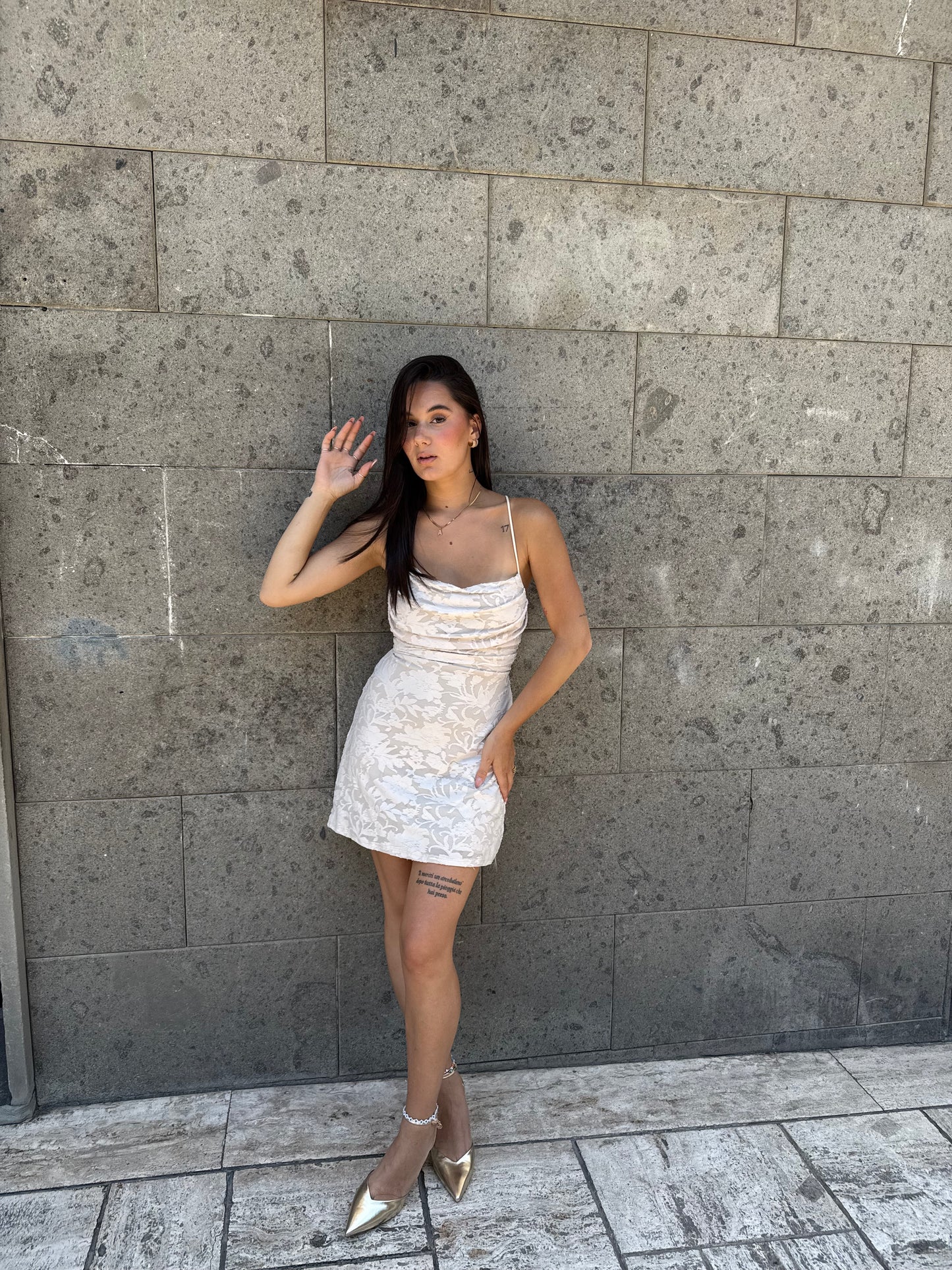 victor mini dress licra ricamo