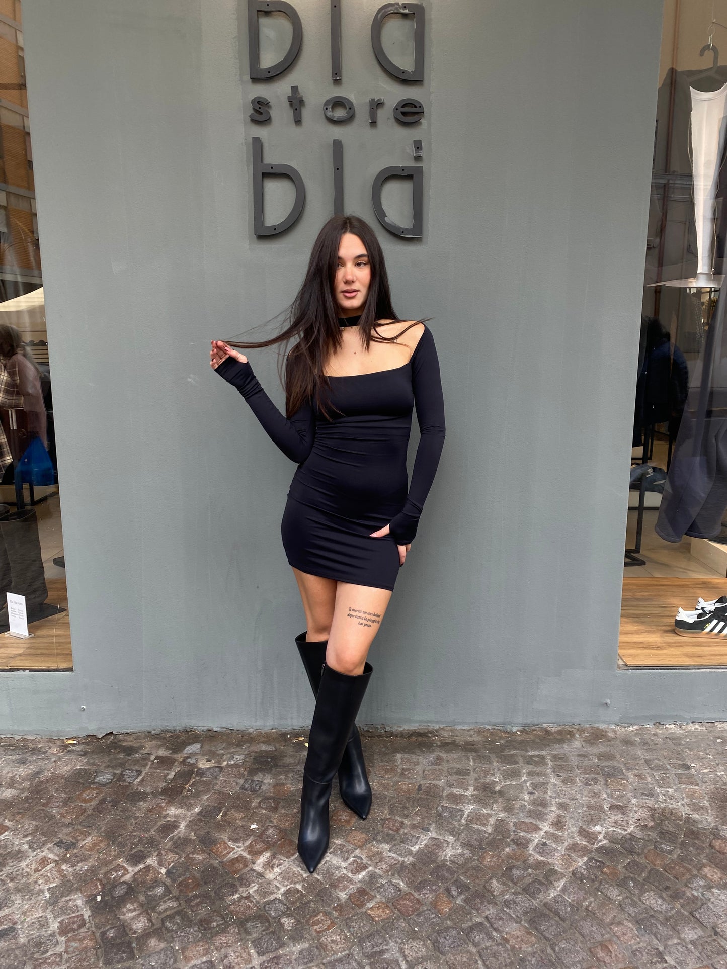 victor mini dress collo pistagna