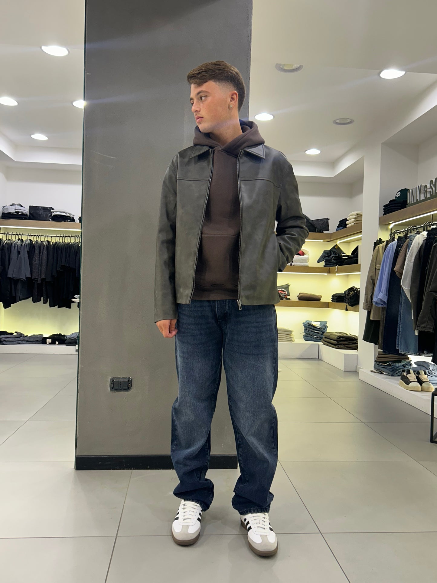 only&sons giubbino in pelle