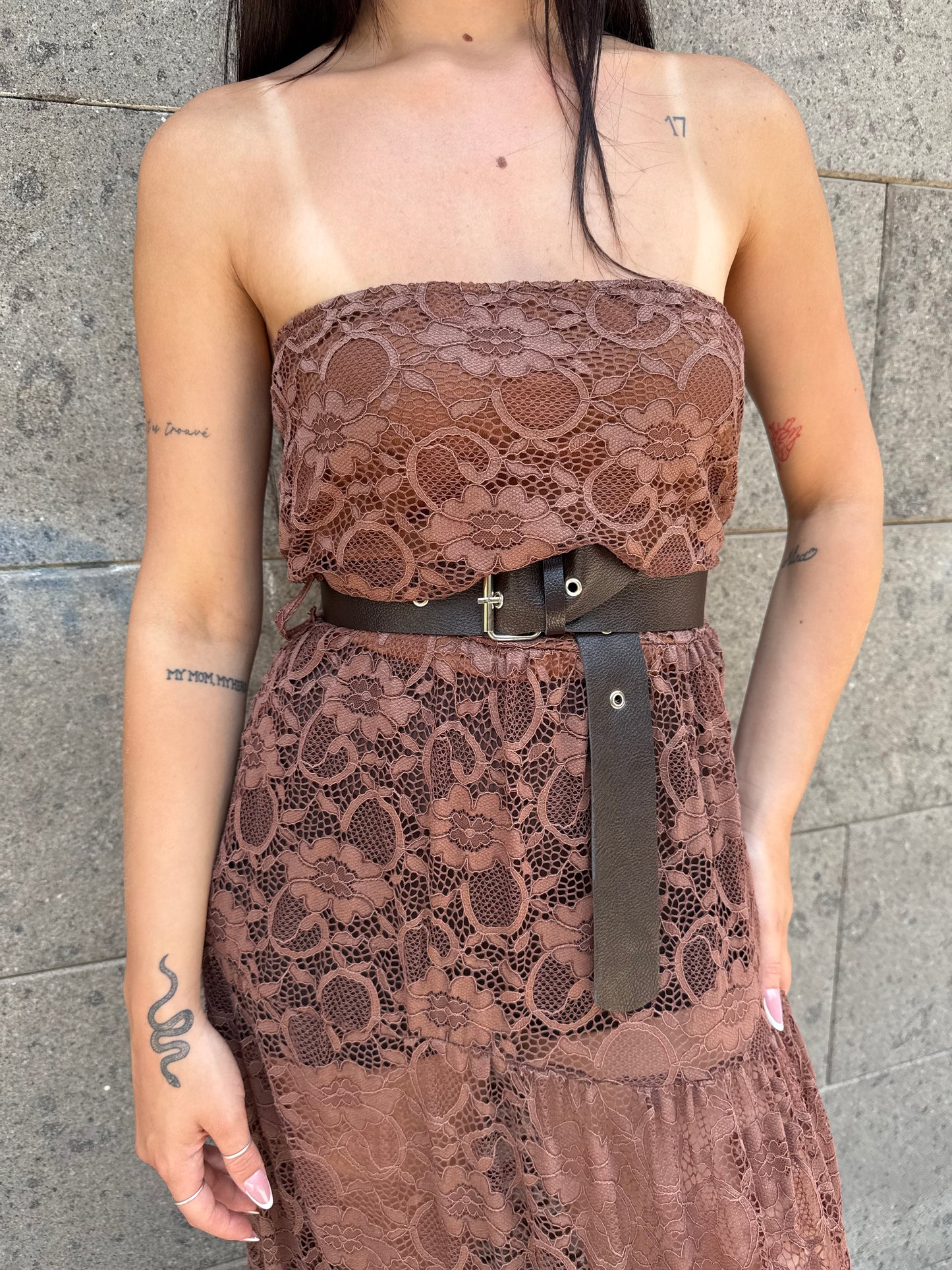 lumina long dress pizzo