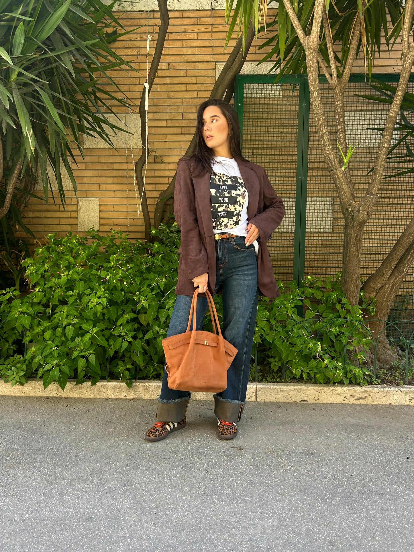 only tshirt stampa e scritta animalier