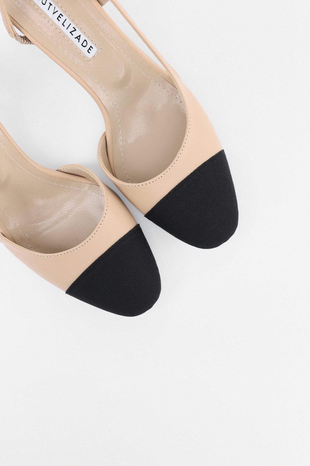 lutvelizade sling back tacco+punta tessuto