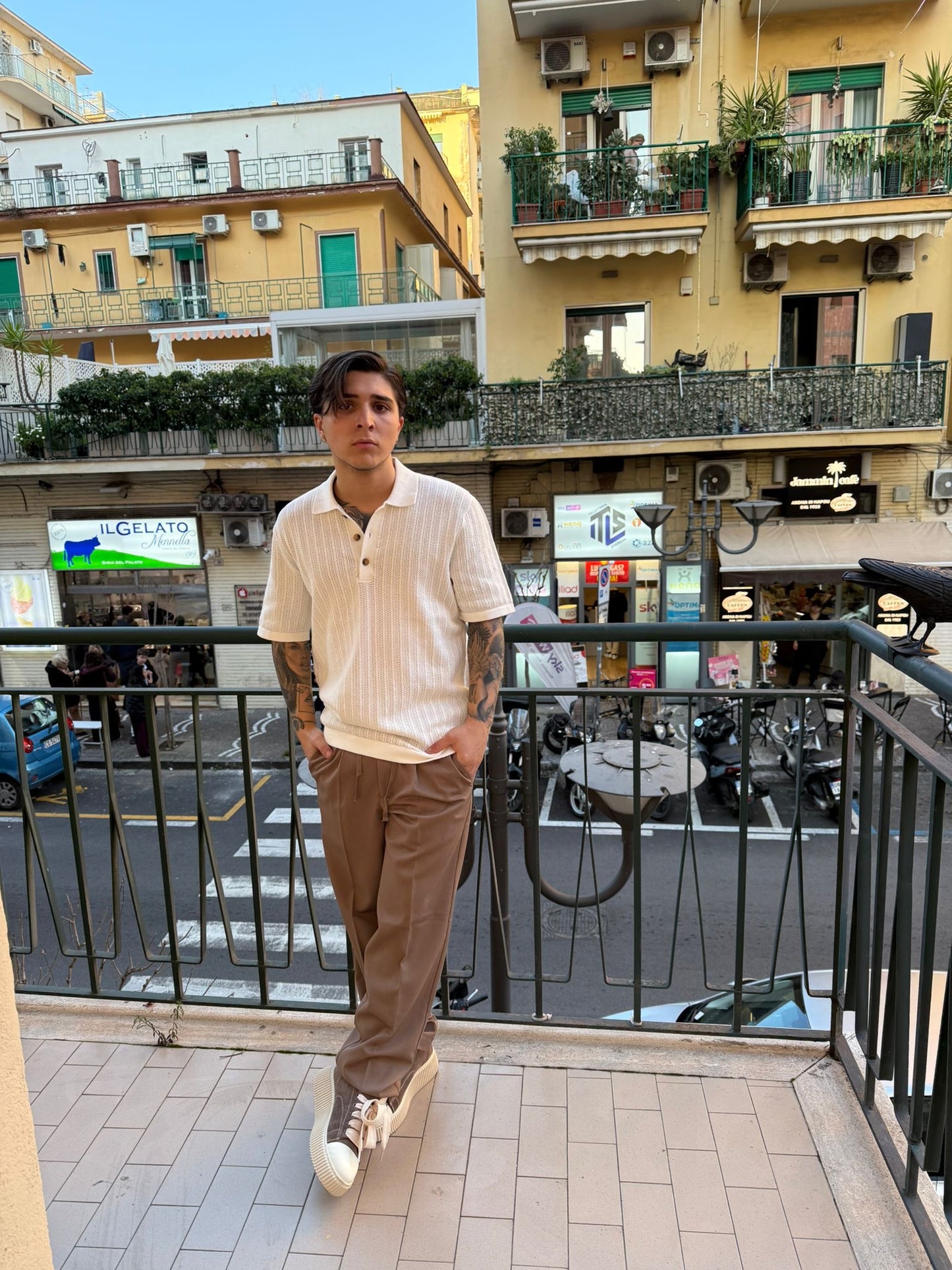 only & sons polo filo traforata