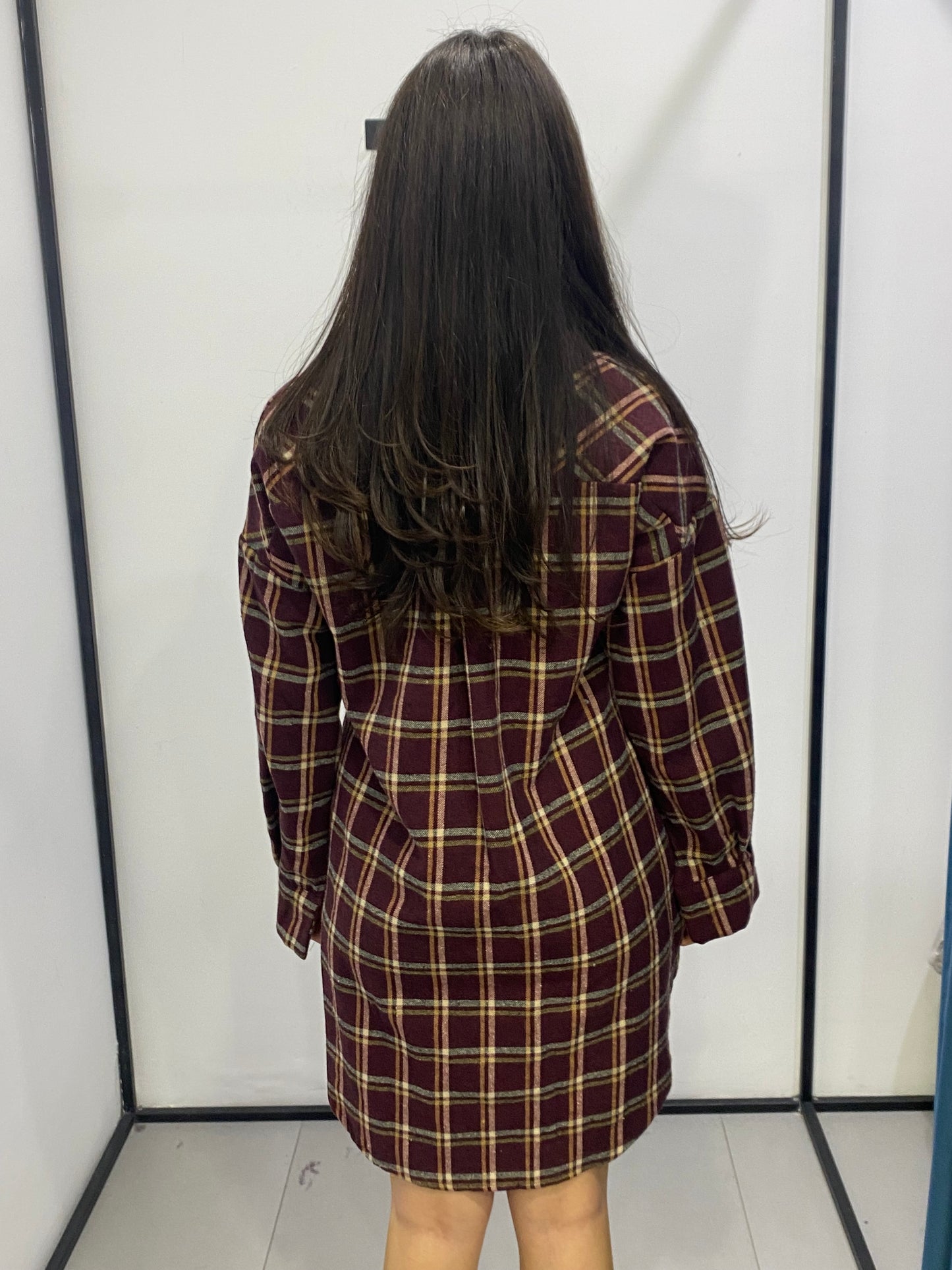 glitter camicia over check