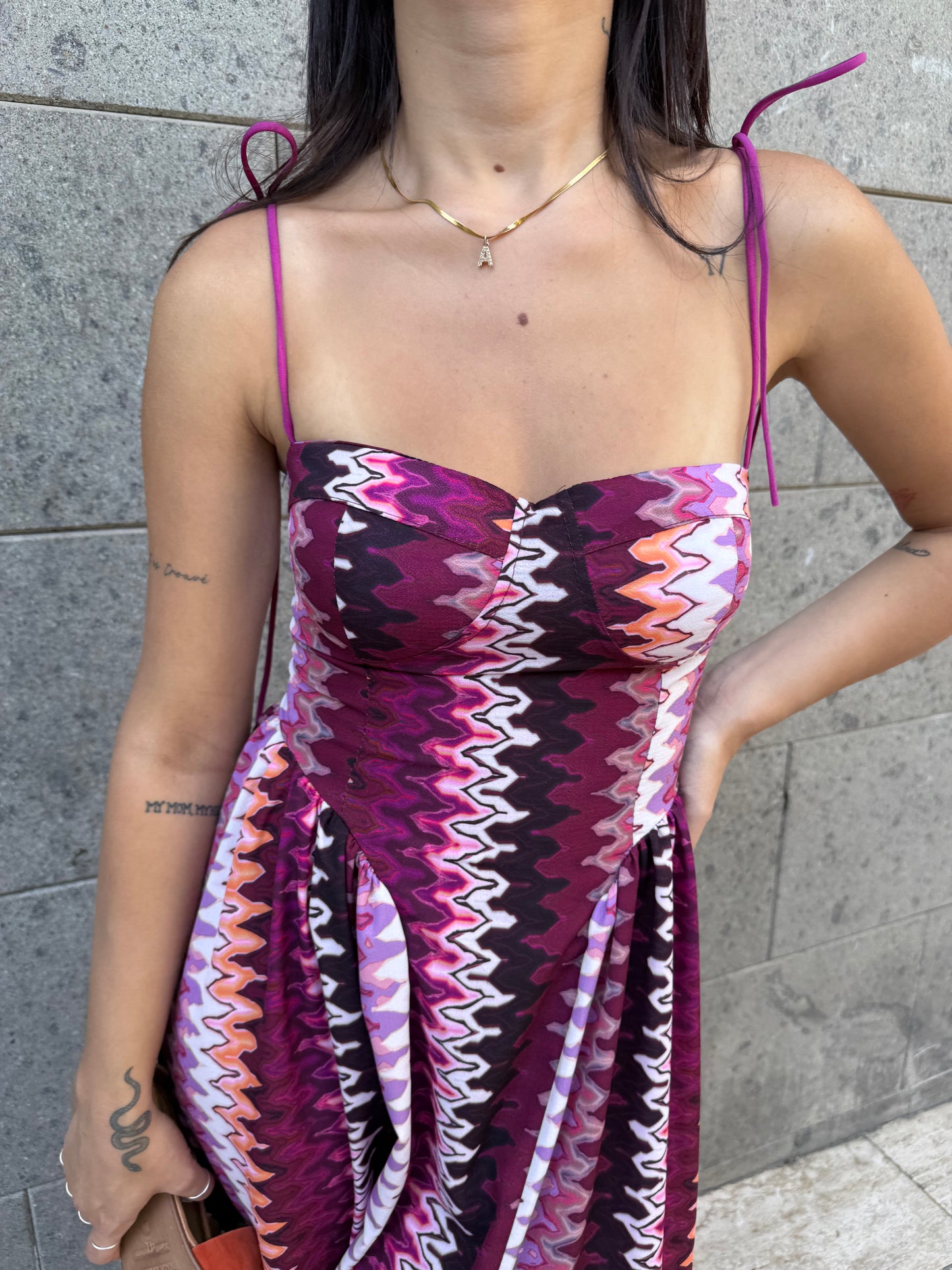 cor01 long dress laccio spalla
