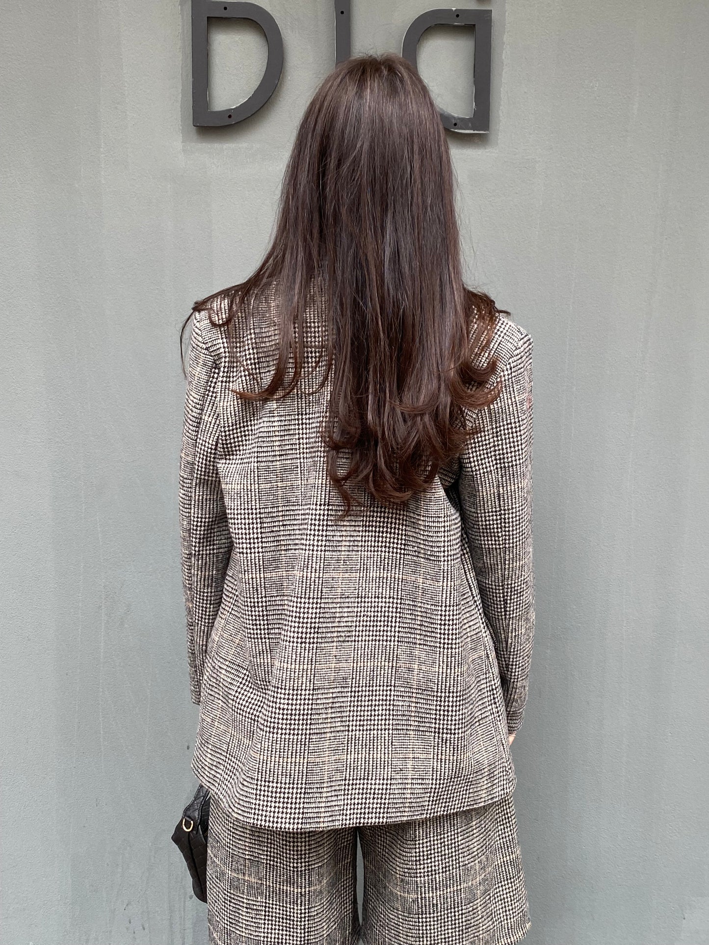 luna blazer over check