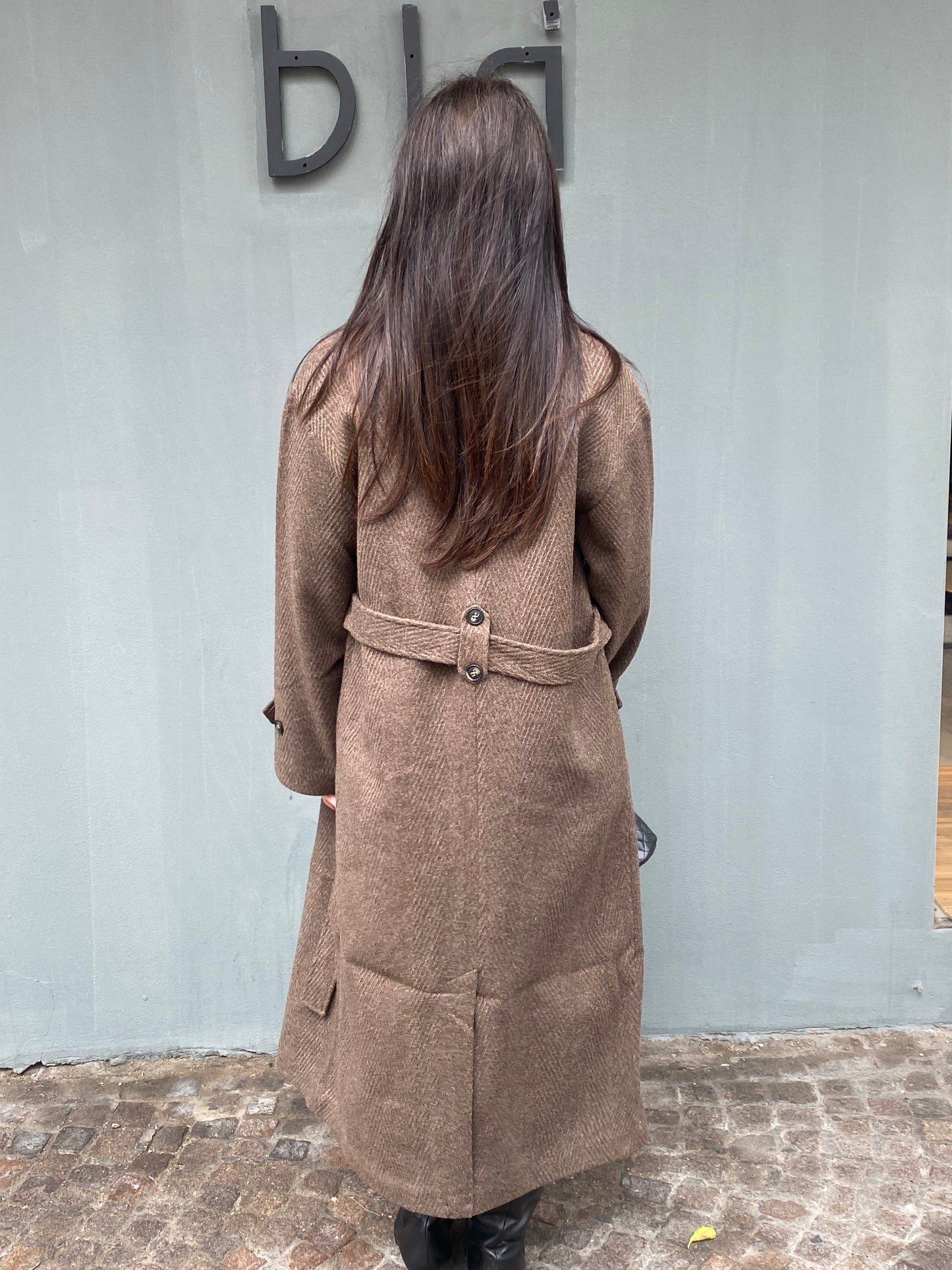 only cappotto spigato cintura