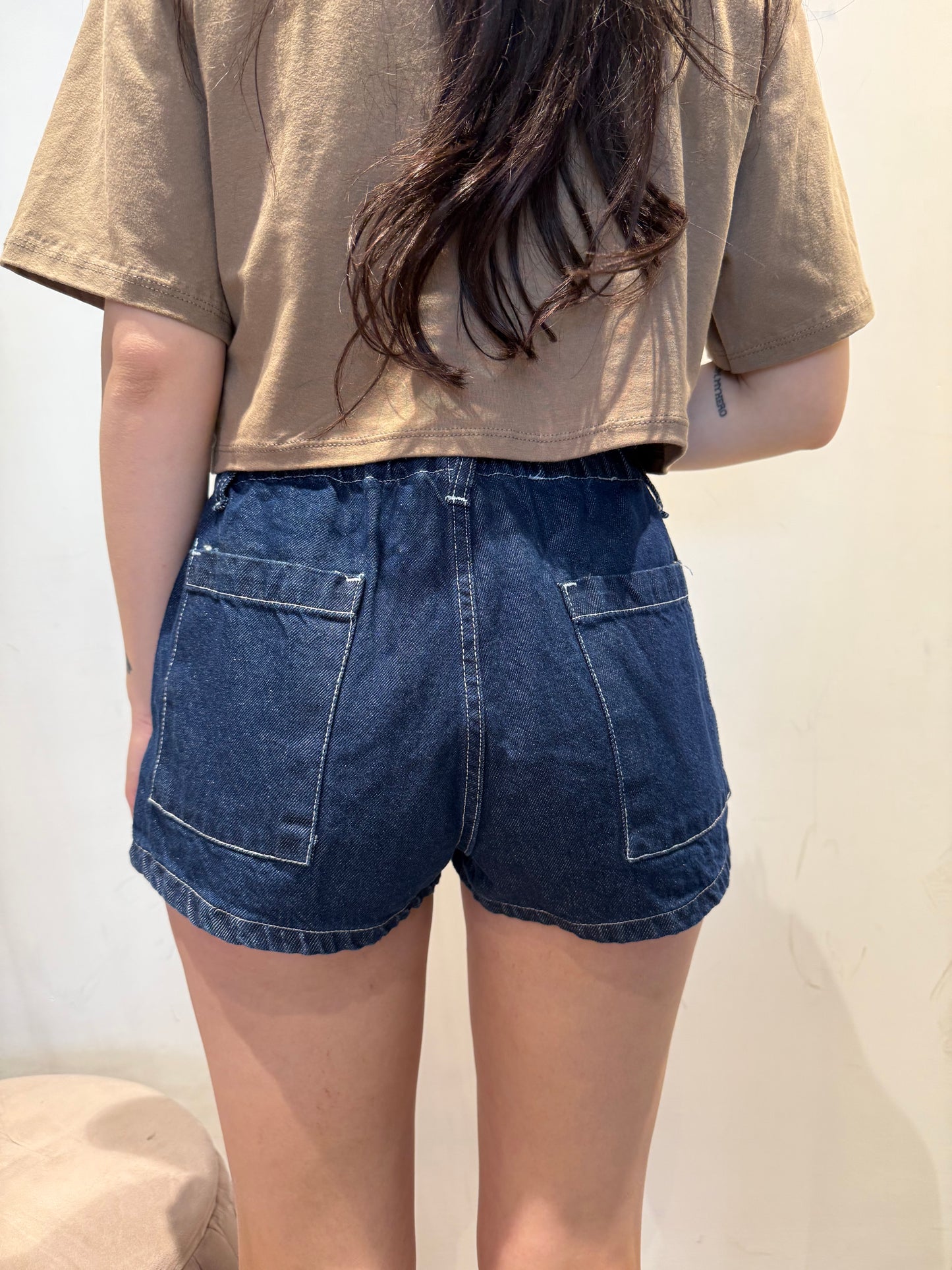 victor short denim tasche dietro