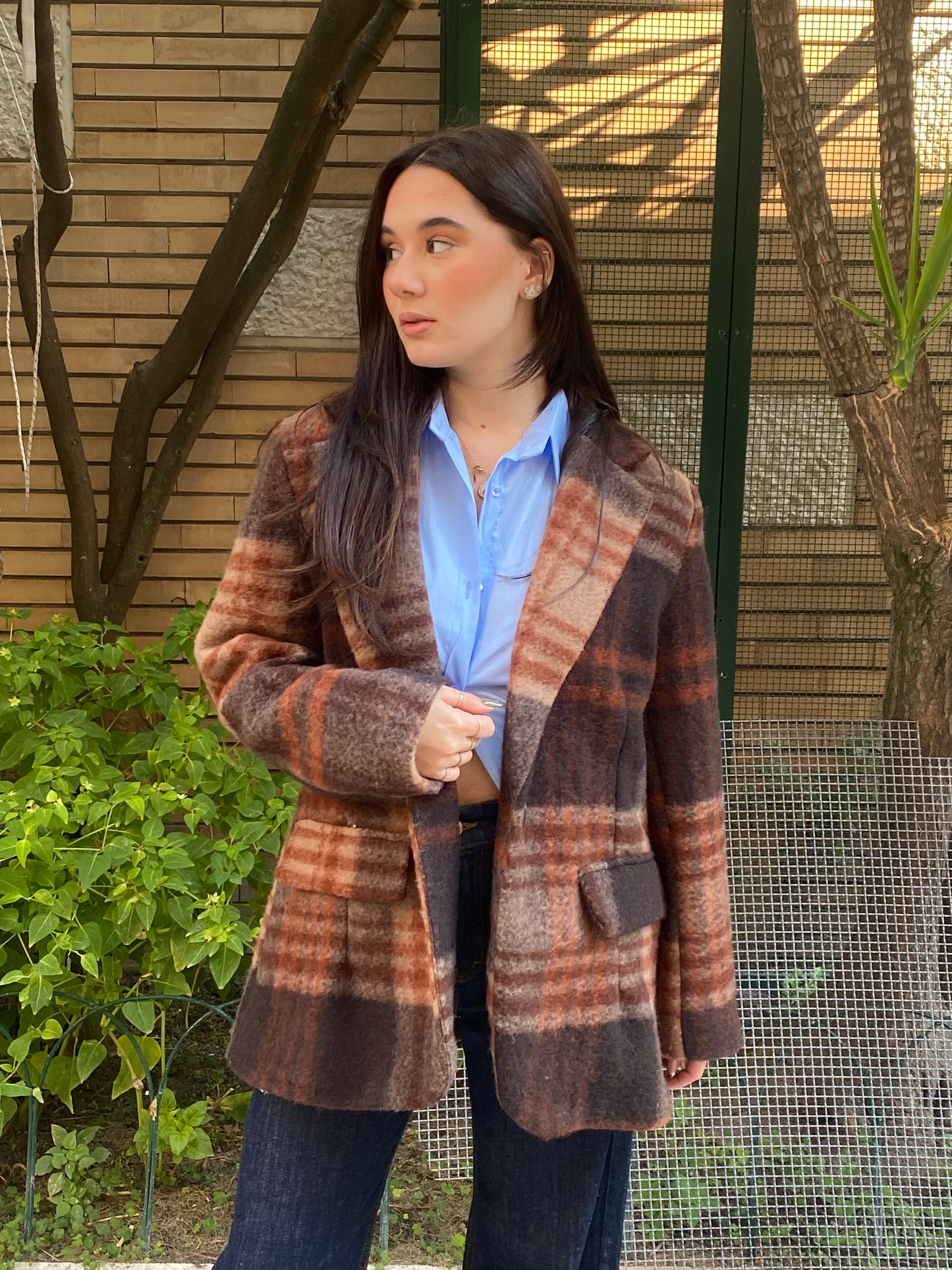 isabel giacca panno quadri