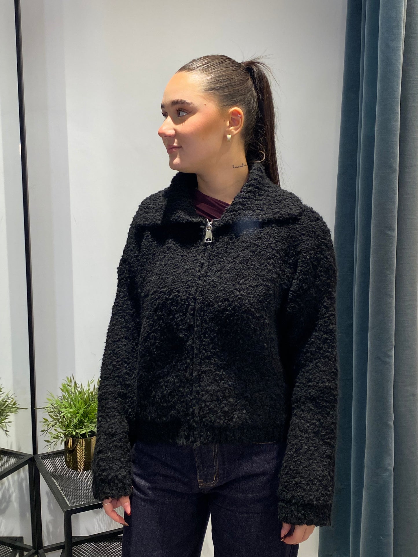 isabel cardigan boucle zip