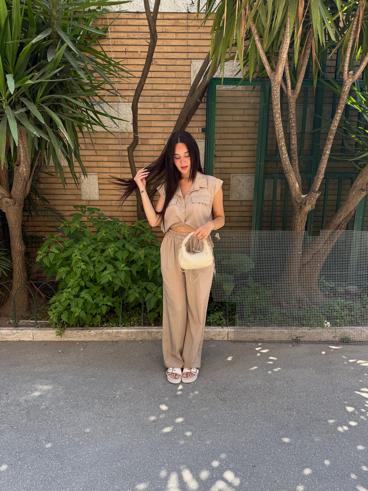 vicbee cordset camicia crop