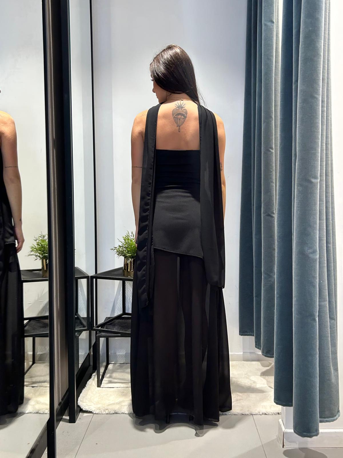 glitter long dress bustino stola