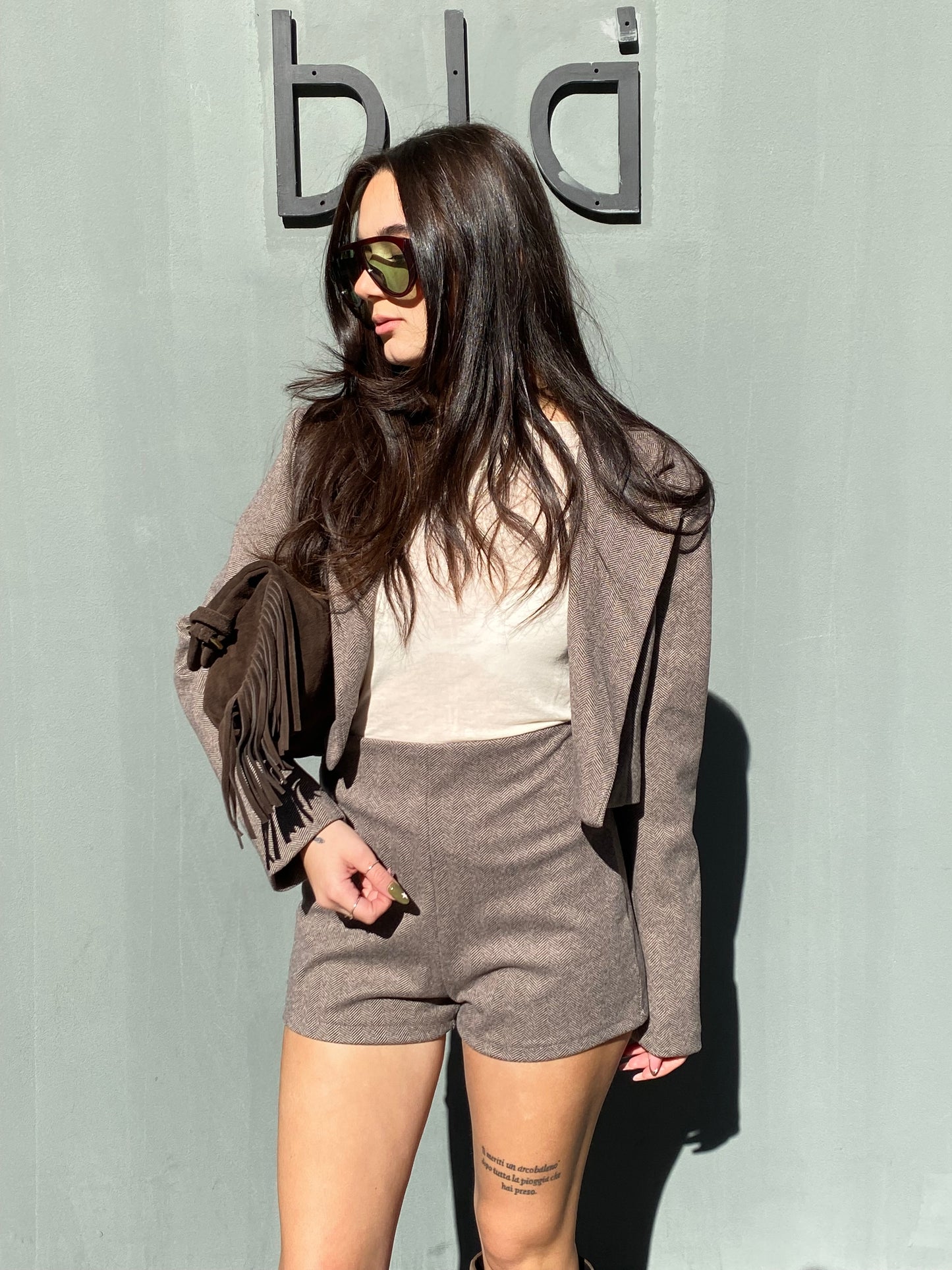 chic cordinato short+giacca crop