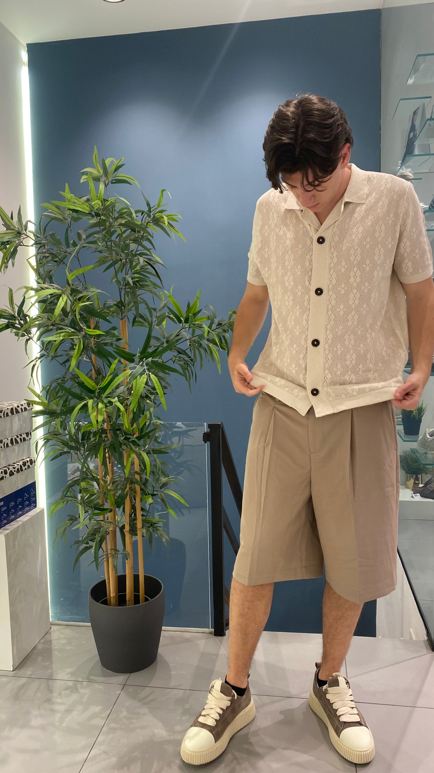 only&sons maglia traforata bottoni