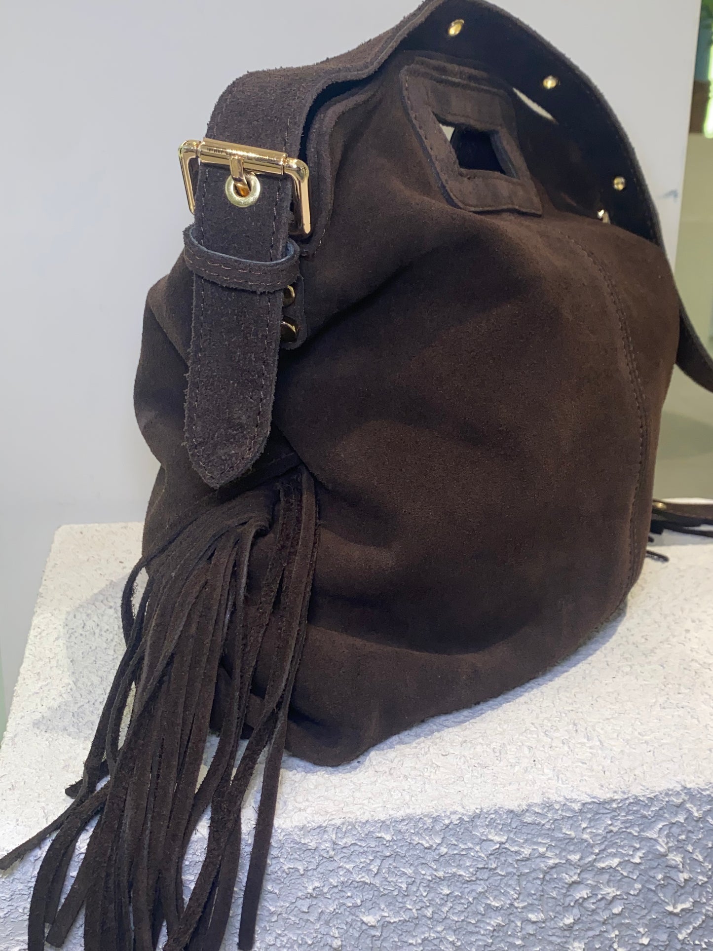 good vibes borsa frange manico