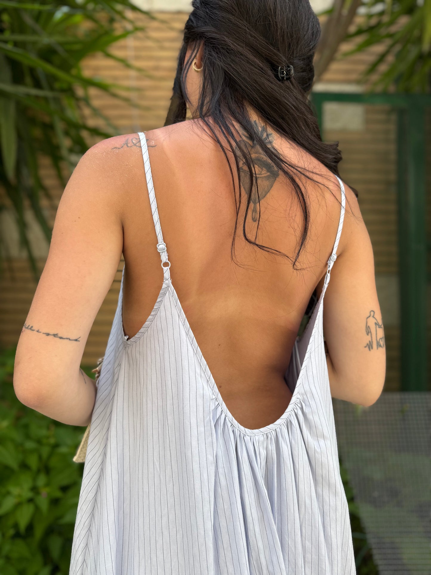 lumina long dress gessato