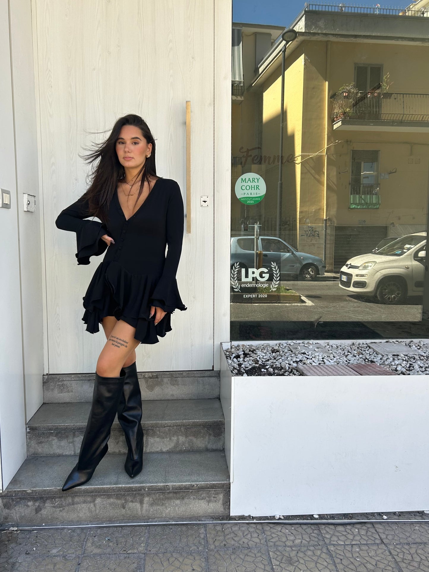 victor mini dress rouches