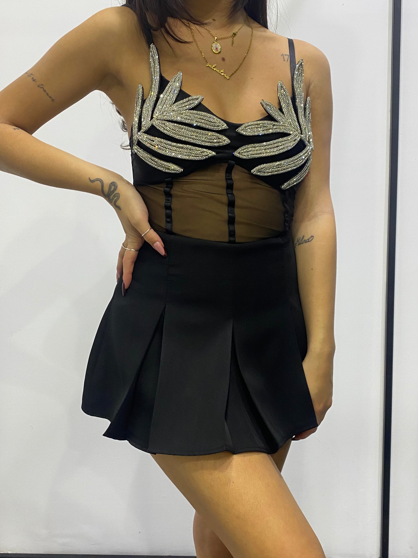 chic mini shorts pieghe