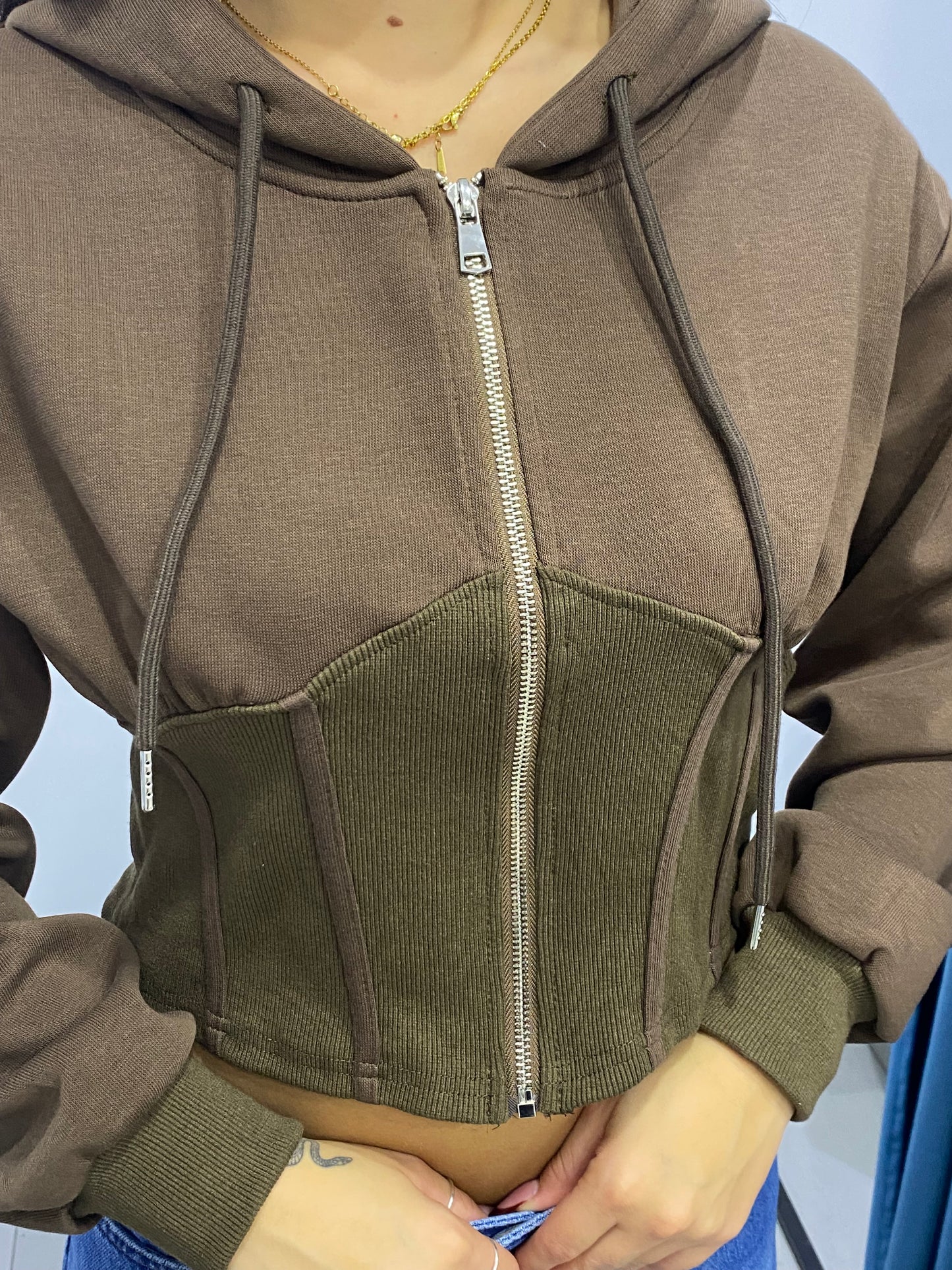 glitter felpa bustier