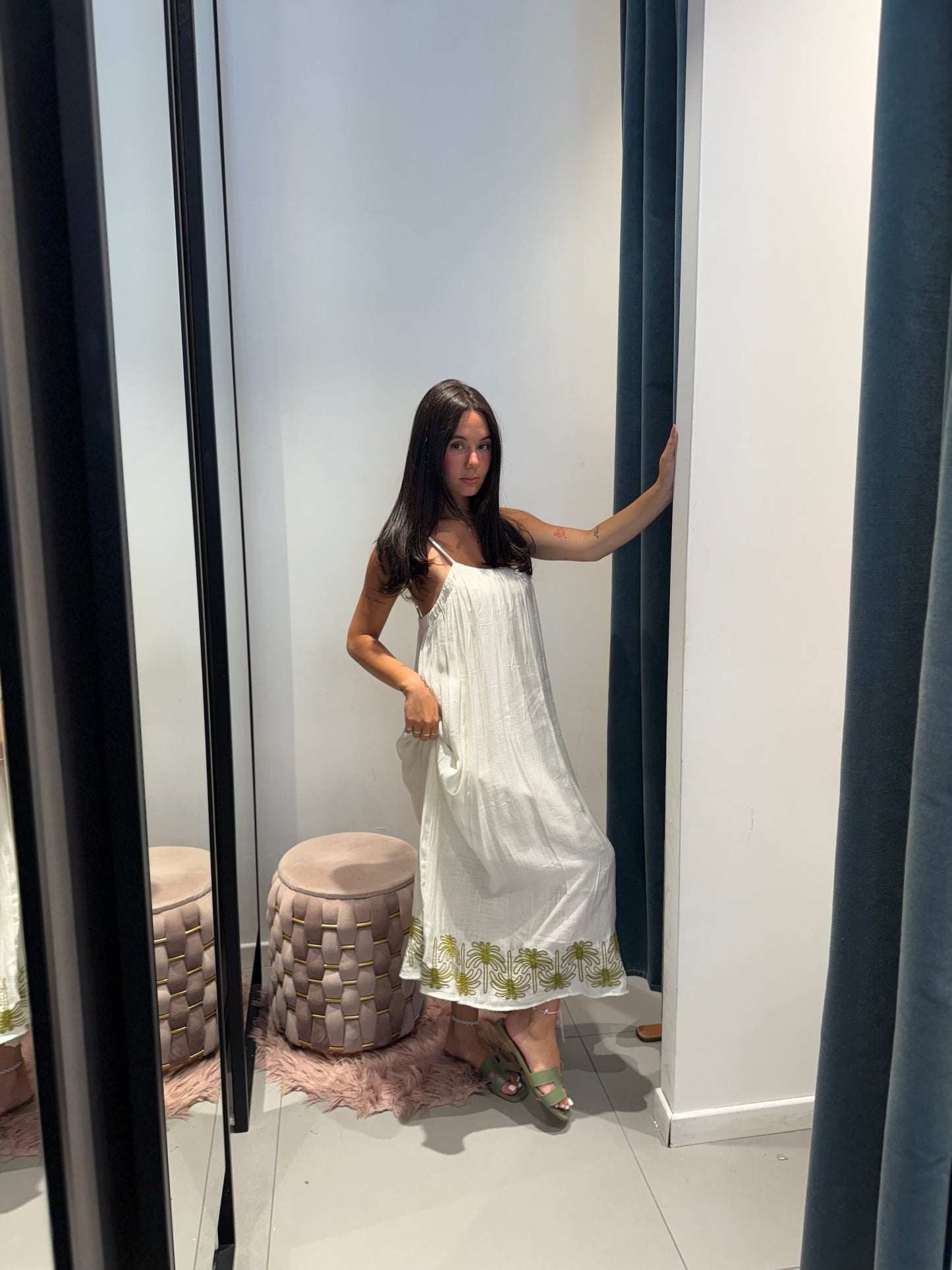 vicbee long dress ricamo bordo