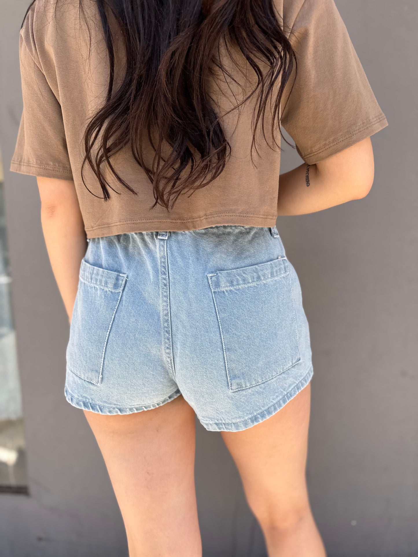 victor short denim tasche dietro