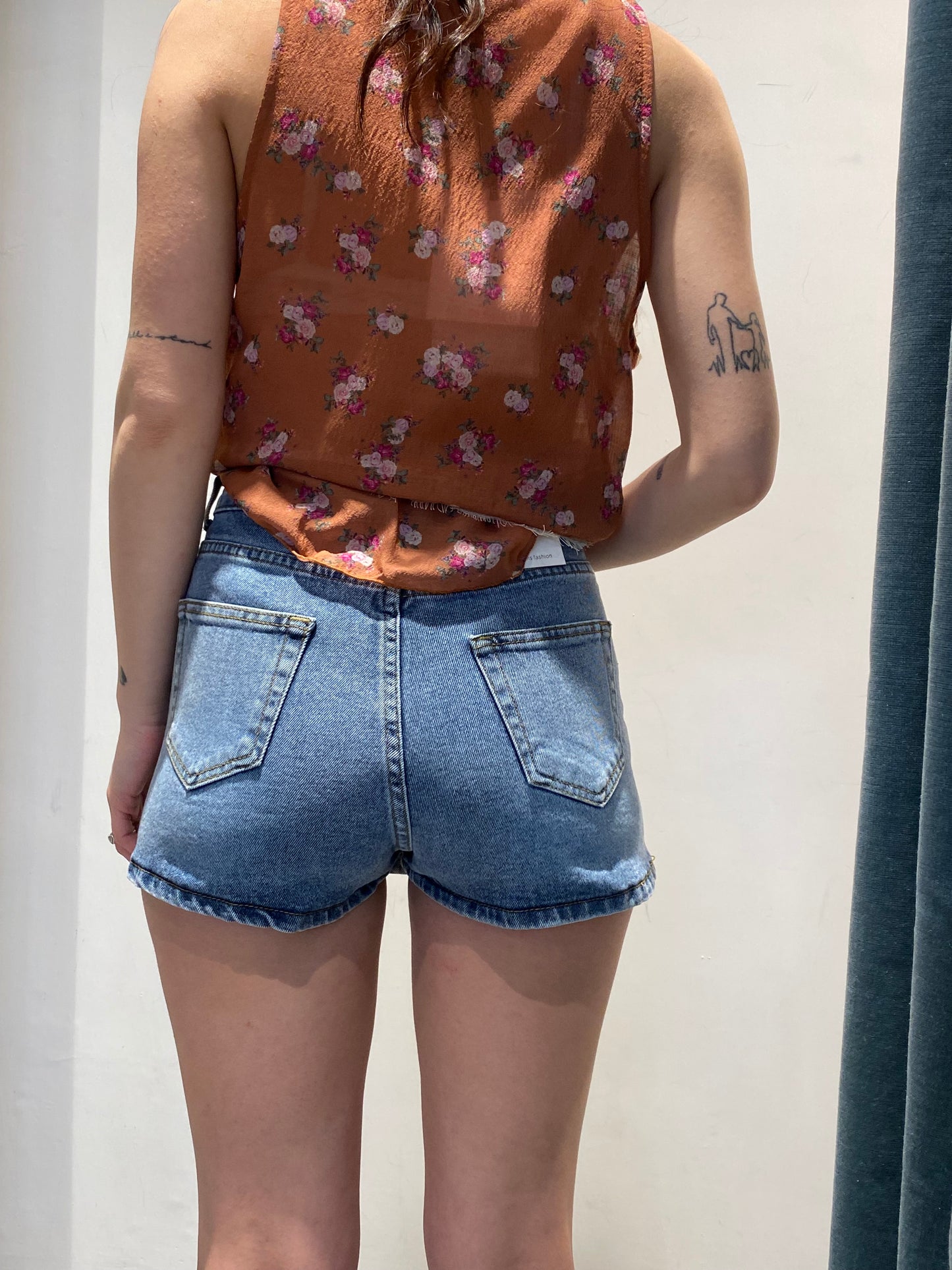 luna mini short denim