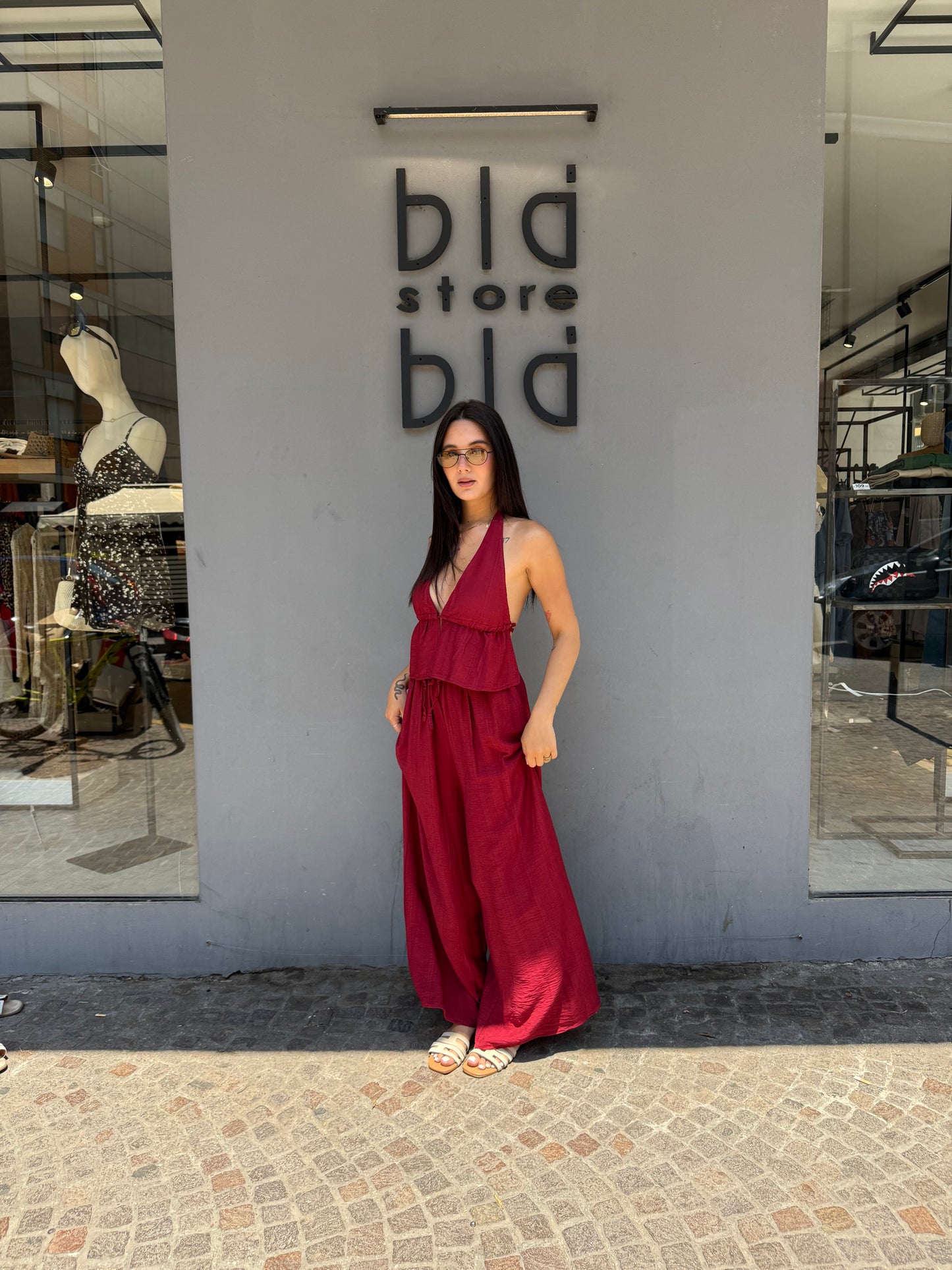 isabel cordset panta top laccio