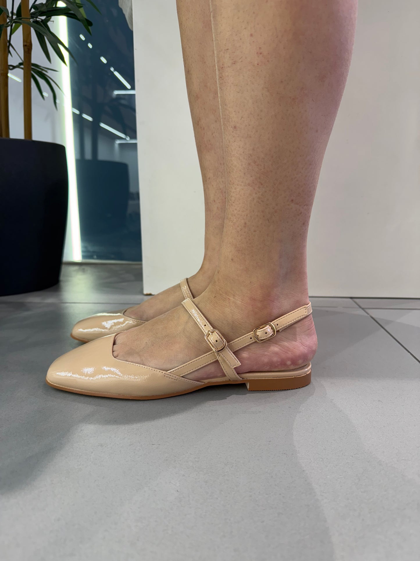 gold sling back bassa fascetta