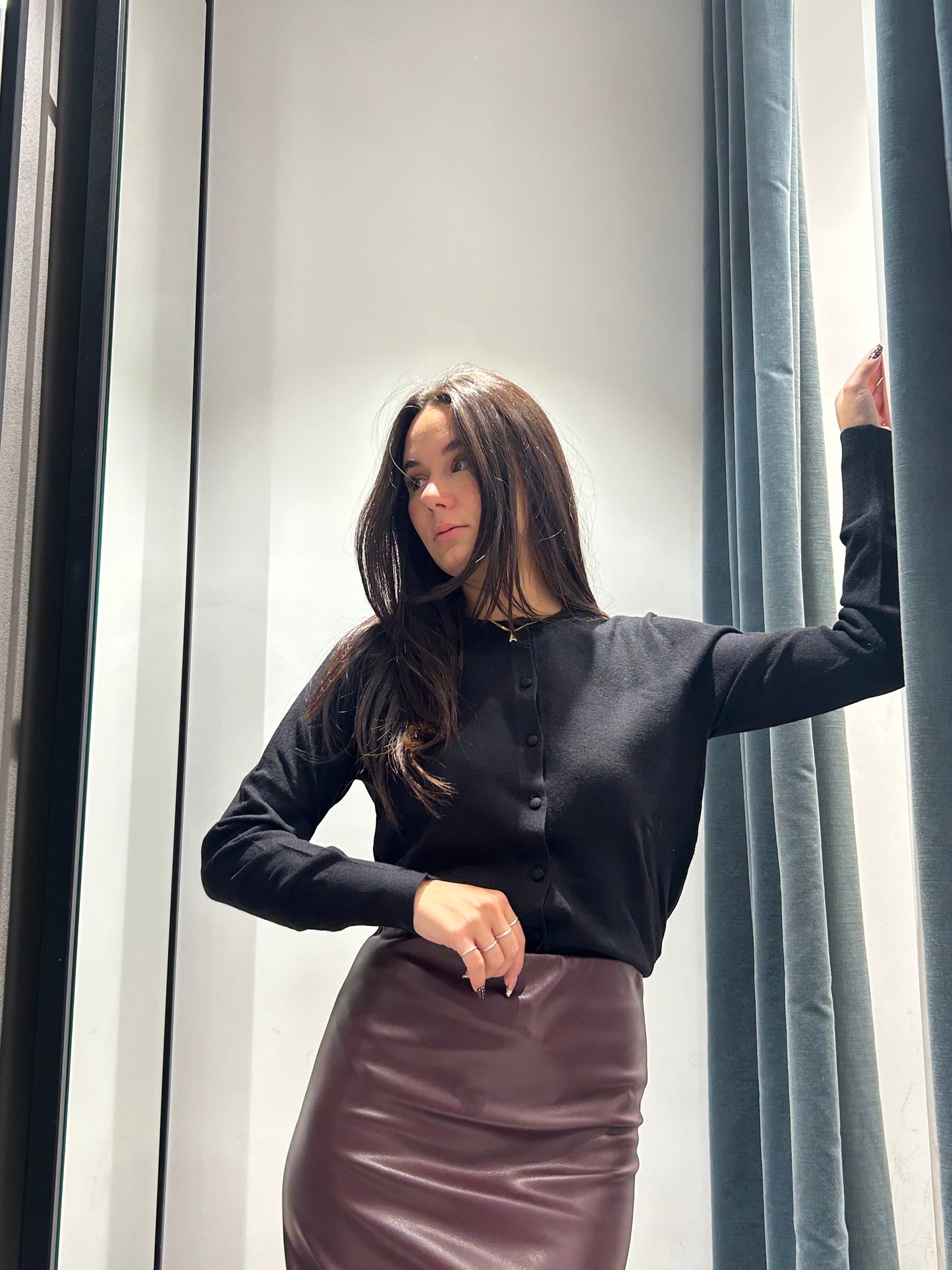 egg cardigan lana rasata bottoncini