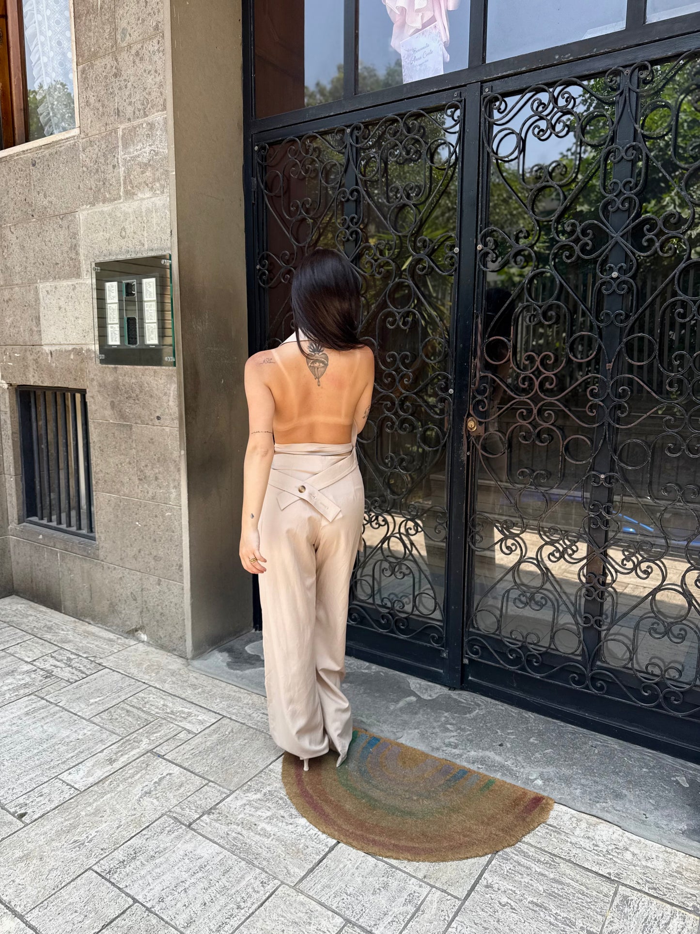 lumina gilet lungo scollo retro