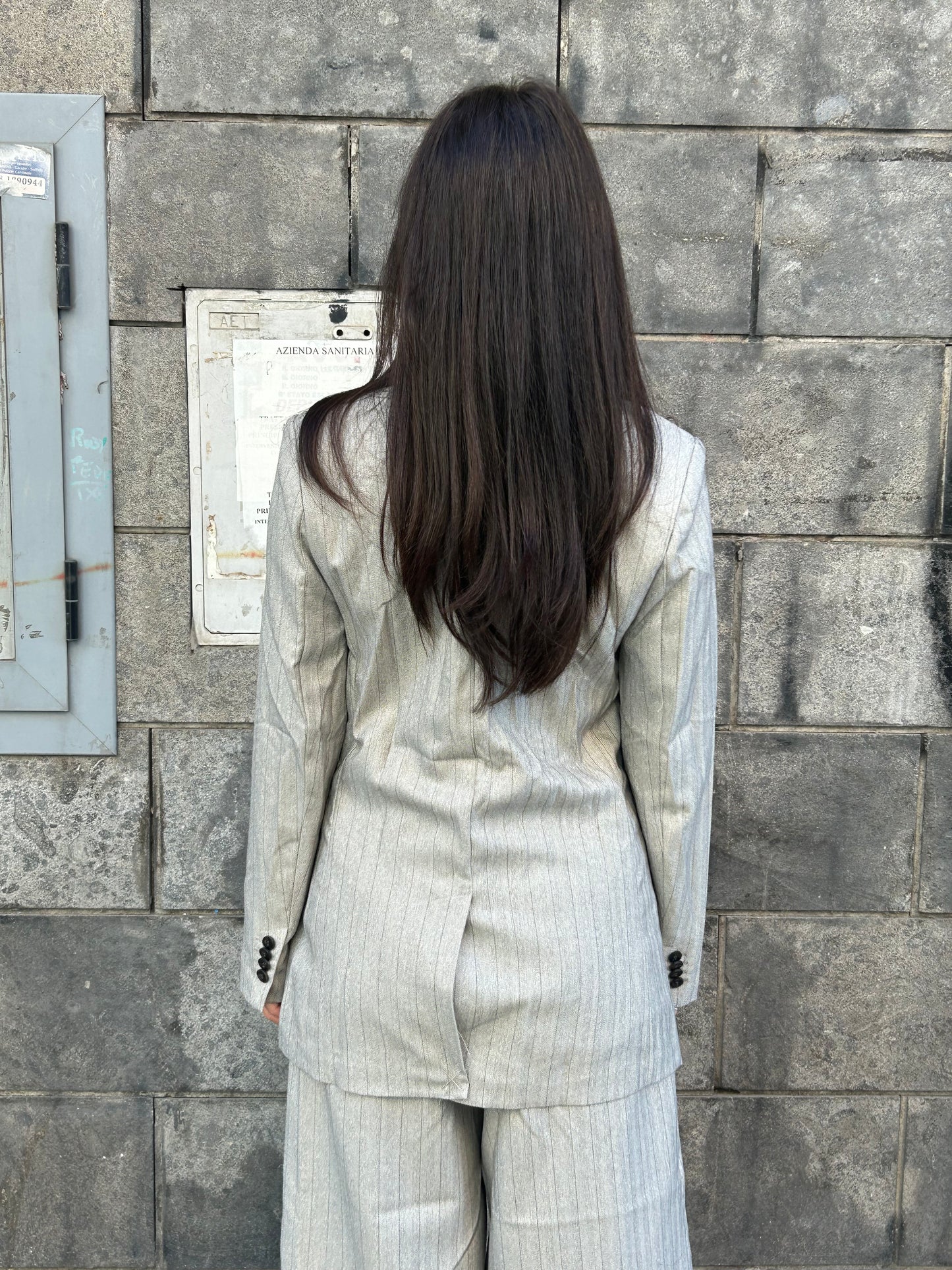 glamorous blazer doppio petto gessato