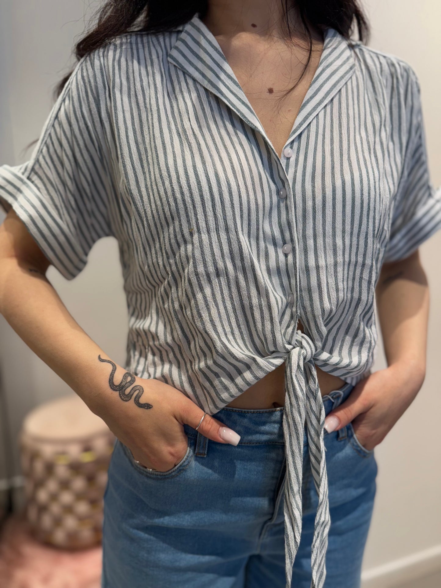 only camicia righe nodo