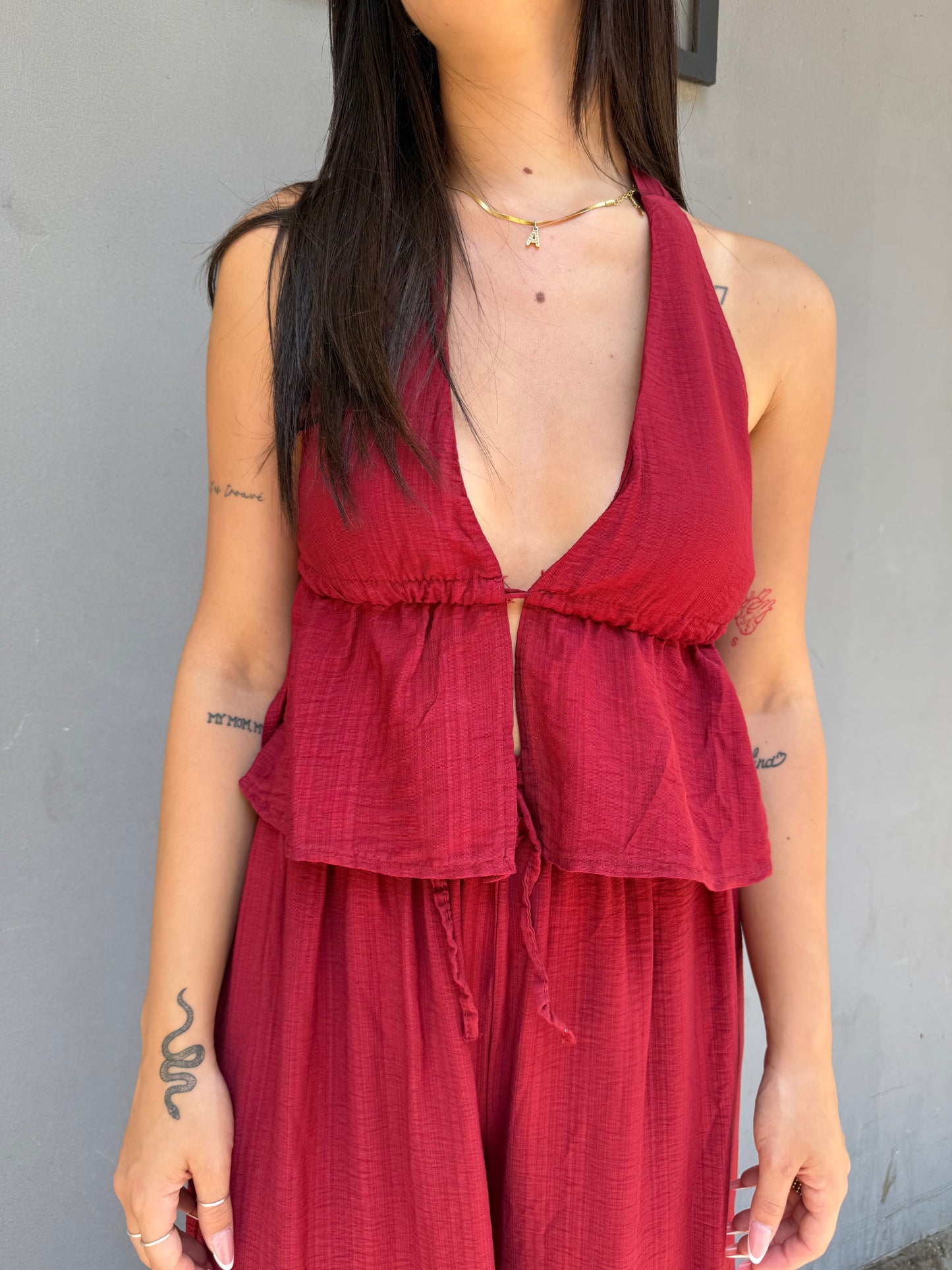 isabel cordset panta top laccio