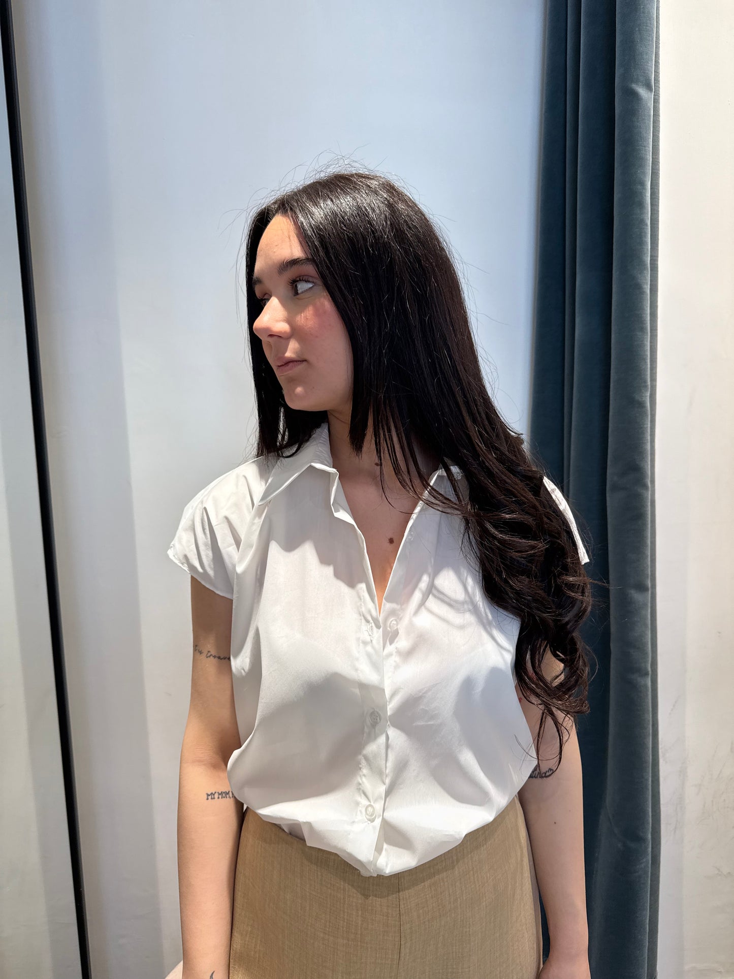 ornella b camicia smanicata cotone