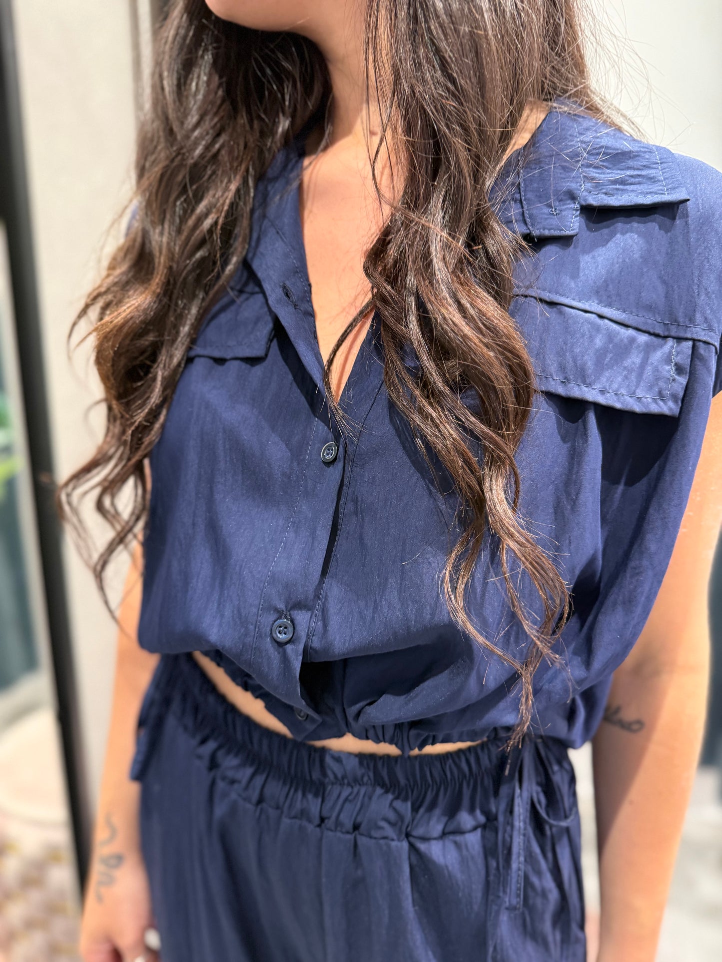 vicbee cordset camicia crop
