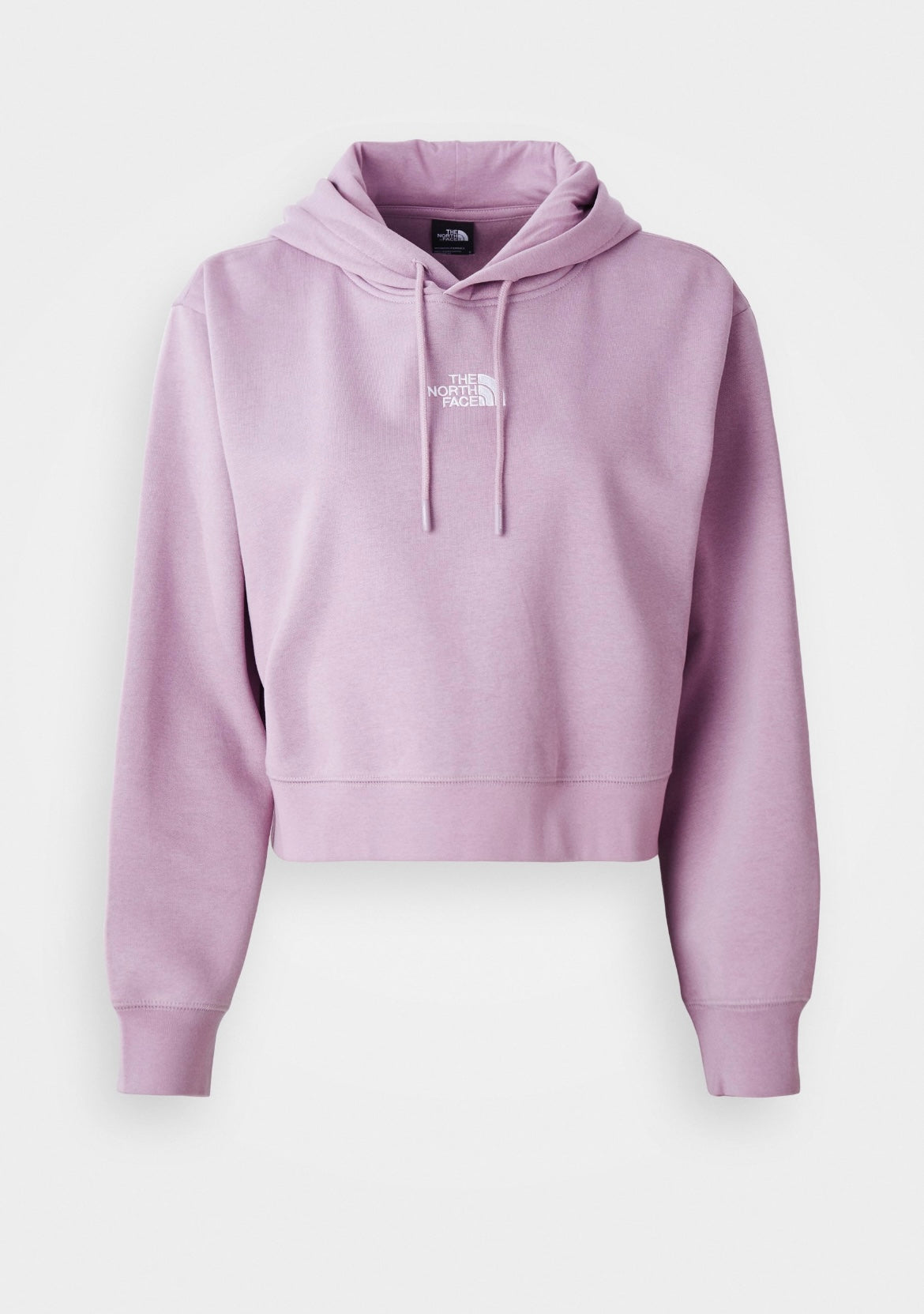 tnf w essential crop hoodie ashen p